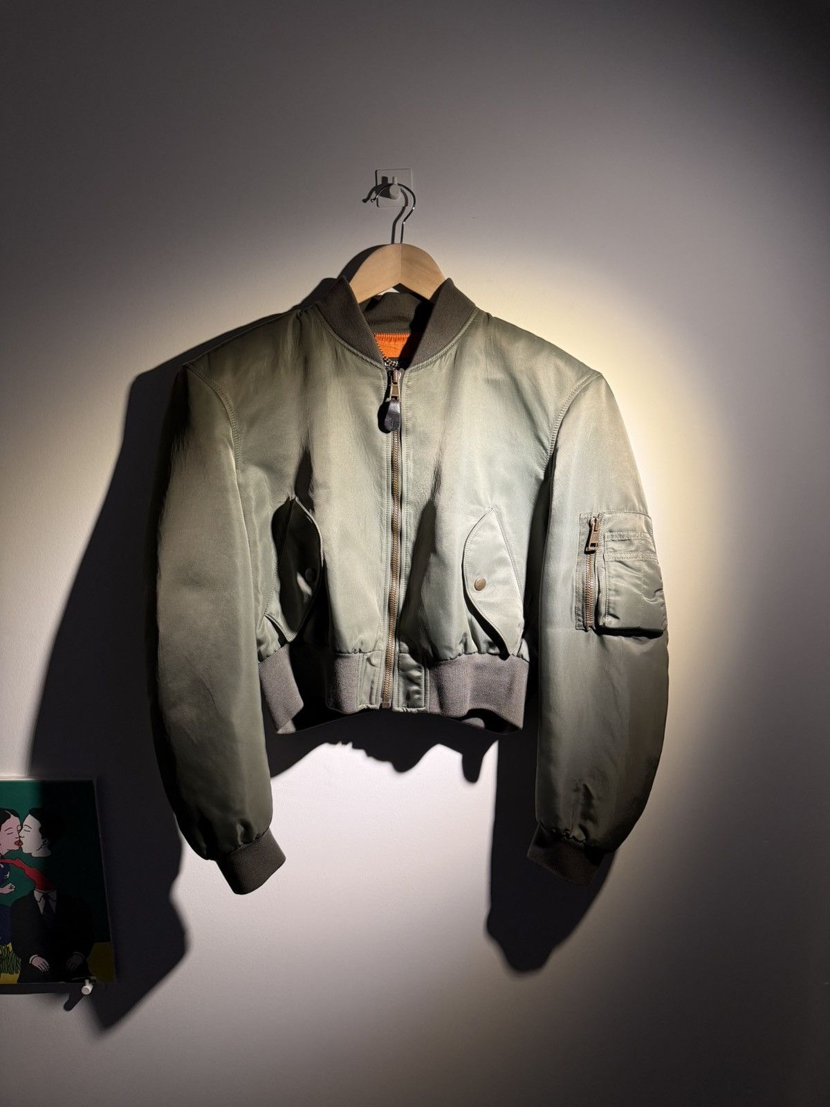Balenciaga Balenciaga SS17 Padded Shoulder Cropped MA-1 Bomber Jacket Size US S / EU 44-46 / 1 - 1 Thumbnail