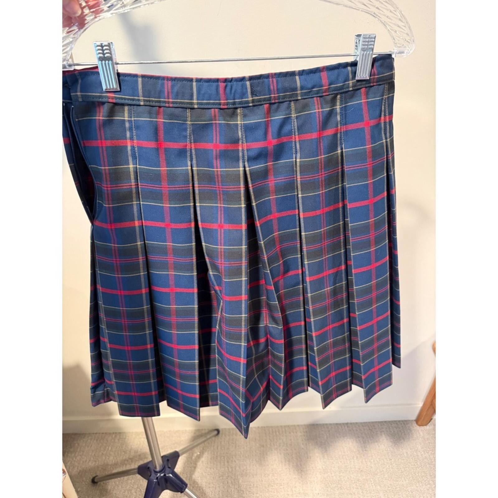 Other Dennis Uniform Navy Blue Plaid Pleated Skirt Size 10 USA Size 32" / US 10 / IT 46 - 5 Thumbnail