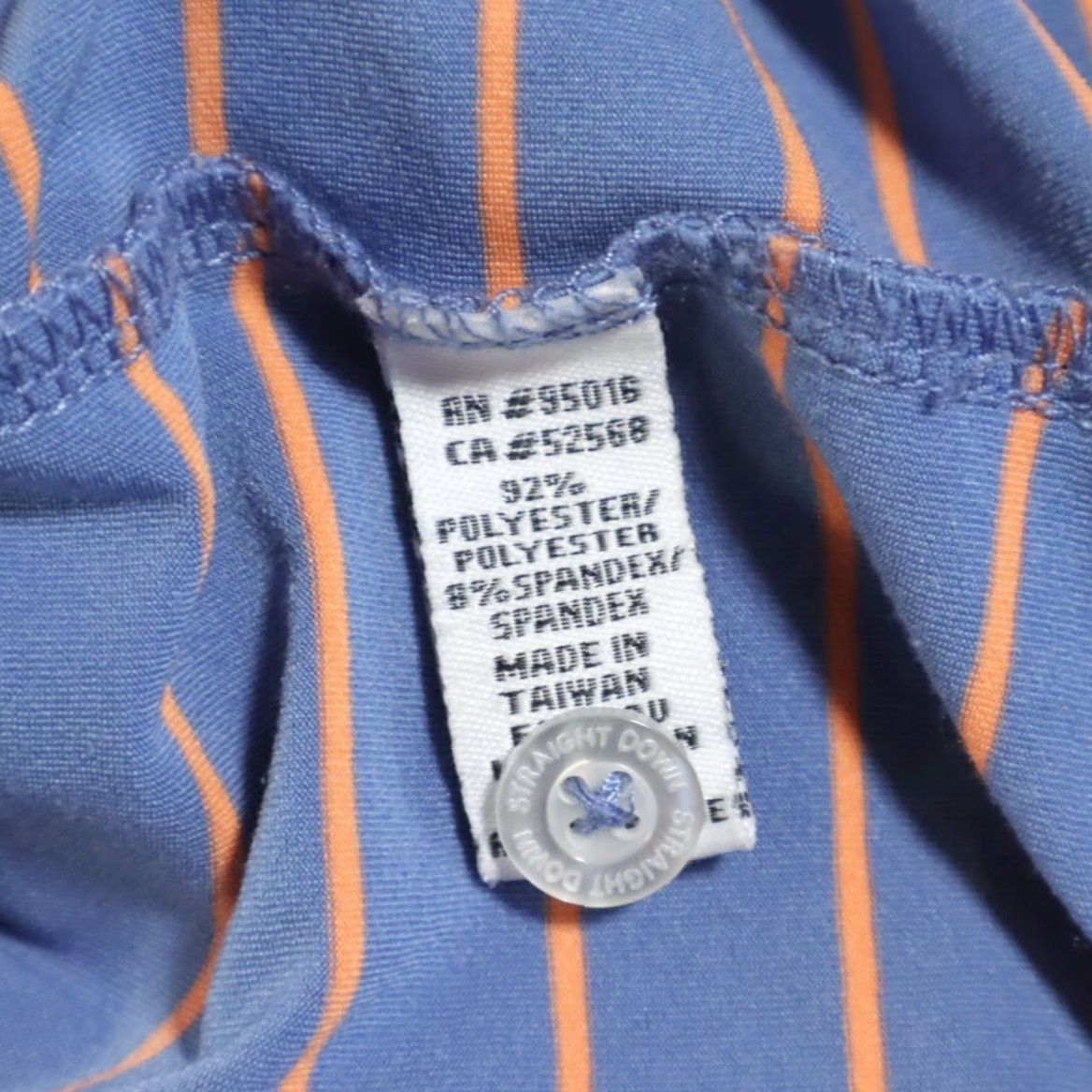 Vintage Straight Down Polo Shirt Mens L Blue Striped Performance Ox Logo Stretch Size US L / EU 52-54 / 3 - 7 Thumbnail
