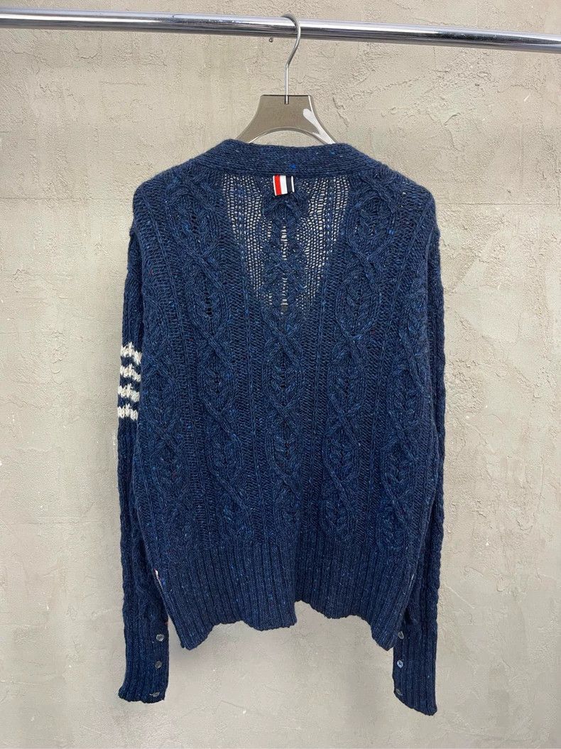Thom Browne Thom Browne size4 Blue and green wool horsehair knit sweate Size US XL / EU 56 / 4 - 6 Thumbnail