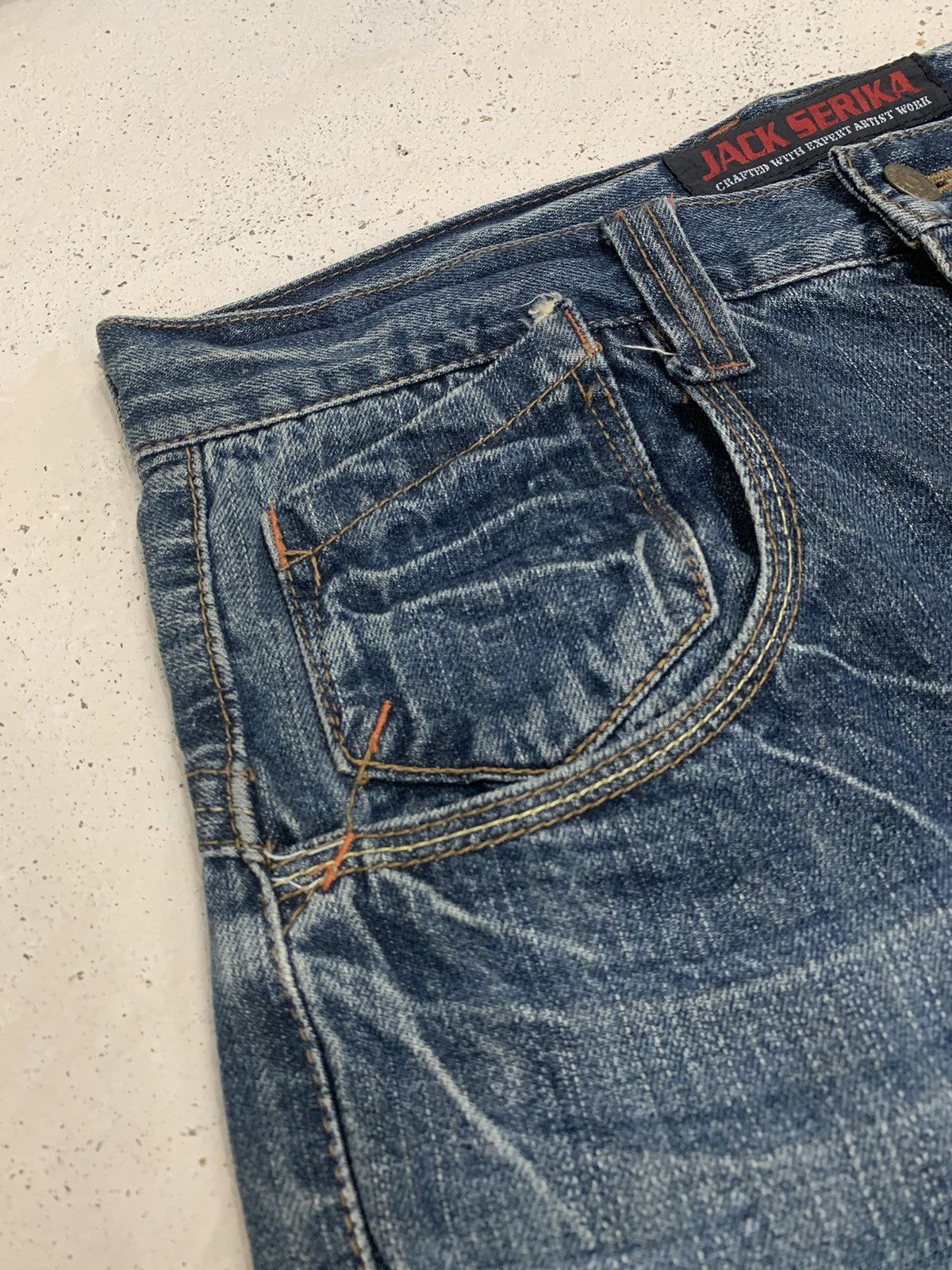 Hysteric Glamour × Japanese Brand Jack Serika Distressed Flare Whisker Arrow Embroidery Y2K Size US 33 - 8 Thumbnail