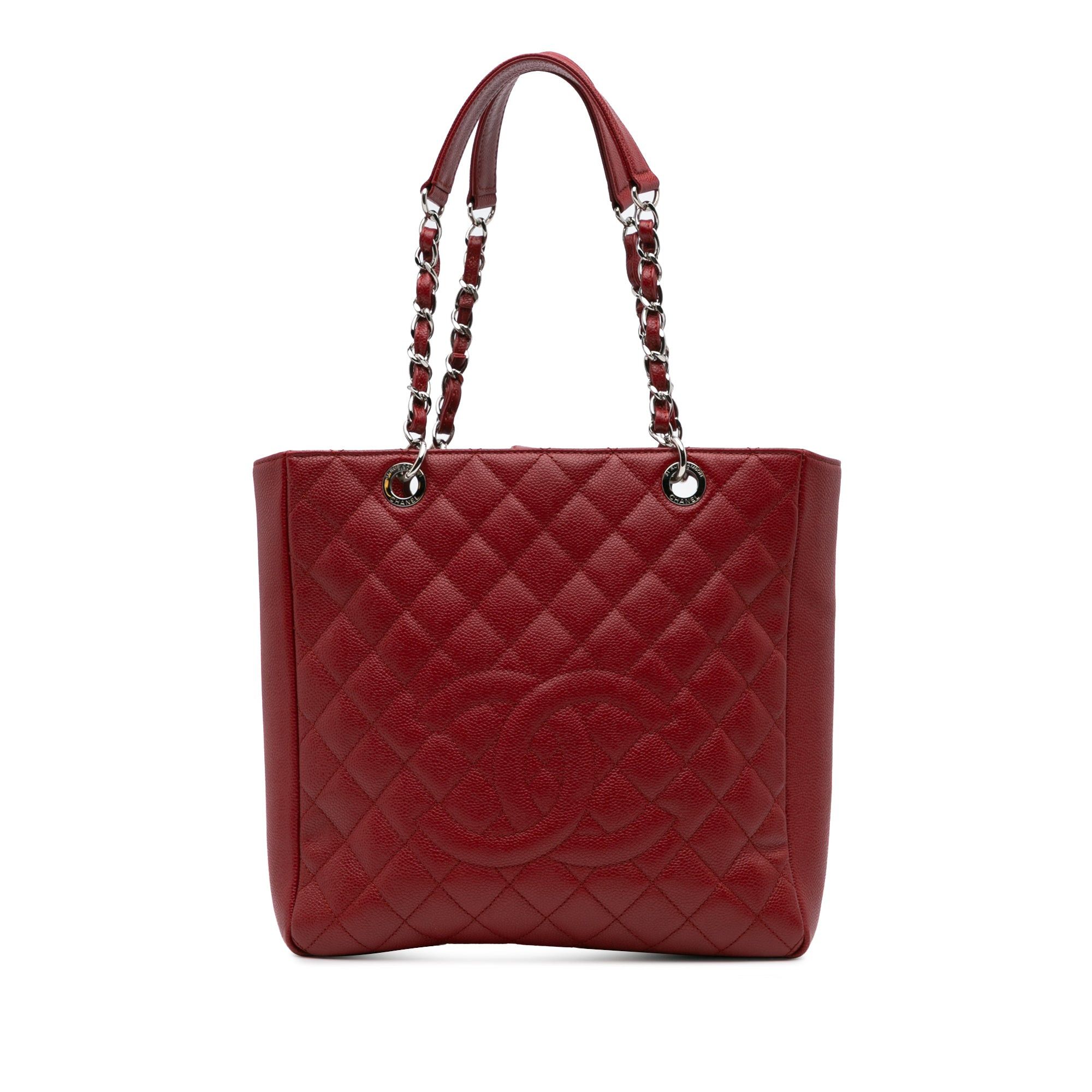 Chanel Chanel Caviar Vertical Large Shopping Tote Red Size ONE SIZE - 1 Thumbnail