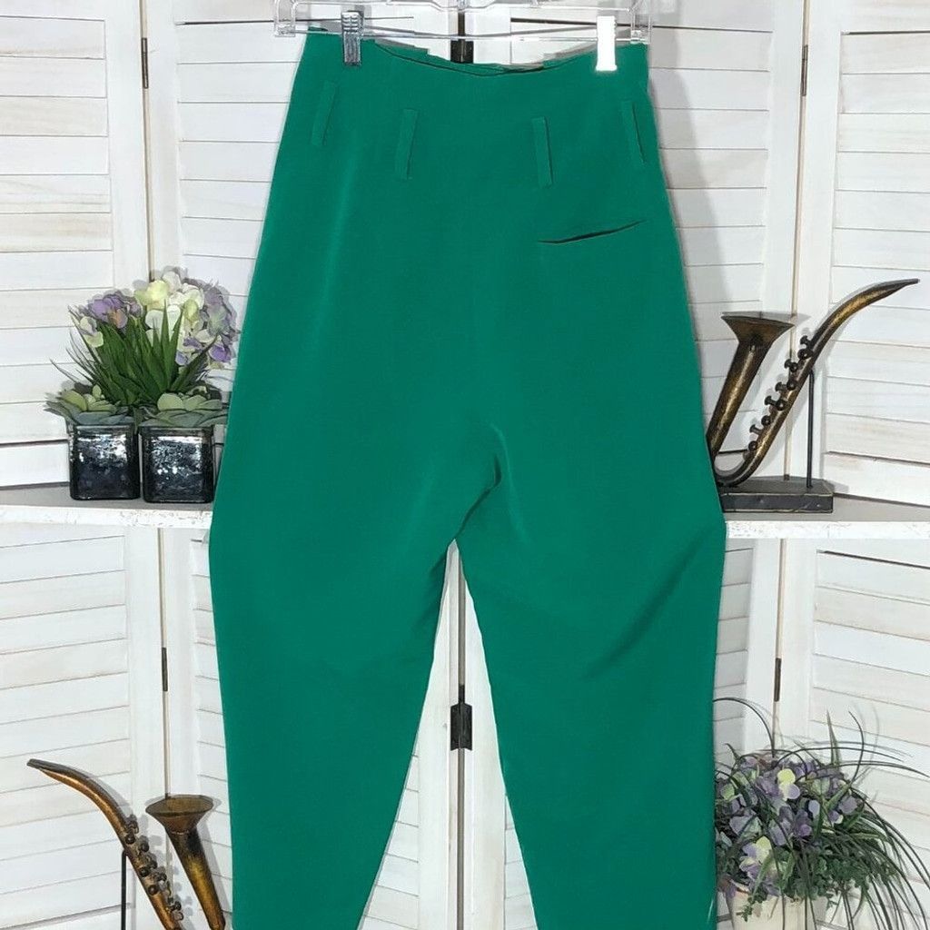 REVOLVE Revolve pants high waist wide legs green pleated S Size 27" / US 4 / IT 40 - 2 Thumbnail