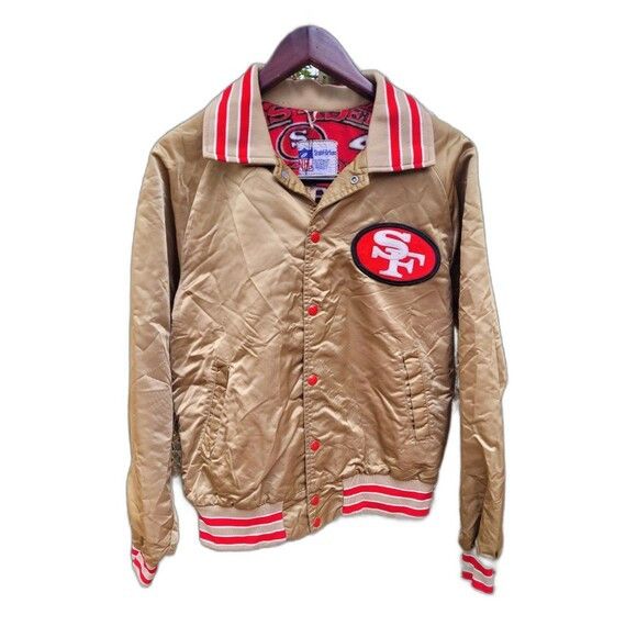 NFL × Vintage Vintage San Francisco 49ers Satin Varsity Jacket Stahl Urban Size US M / EU 48-50 / 2 - 3 Thumbnail