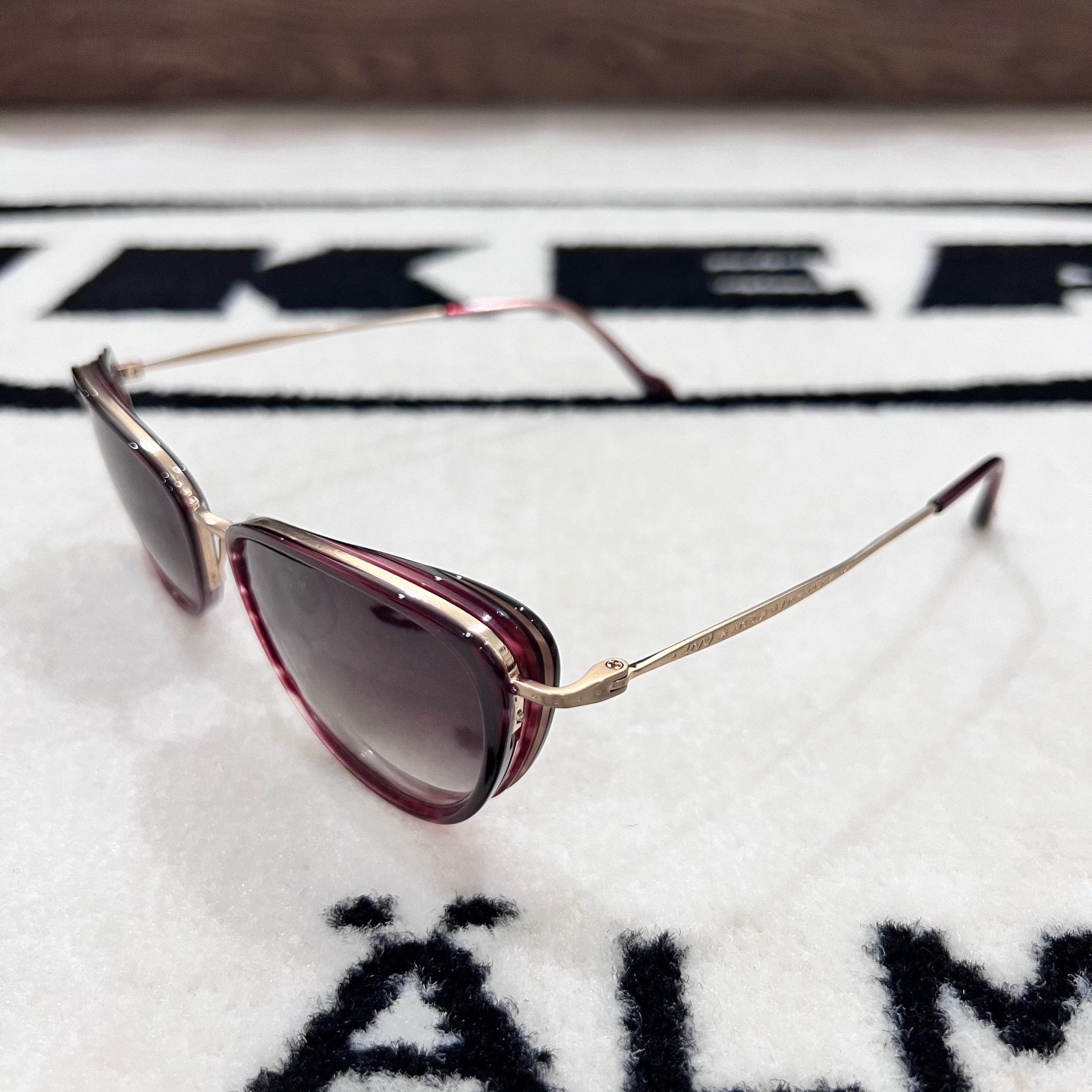 Matsuda Matsuda 3095 Oval Cat Eye Side Shield Sunglasses Size ONE SIZE - 3 Thumbnail