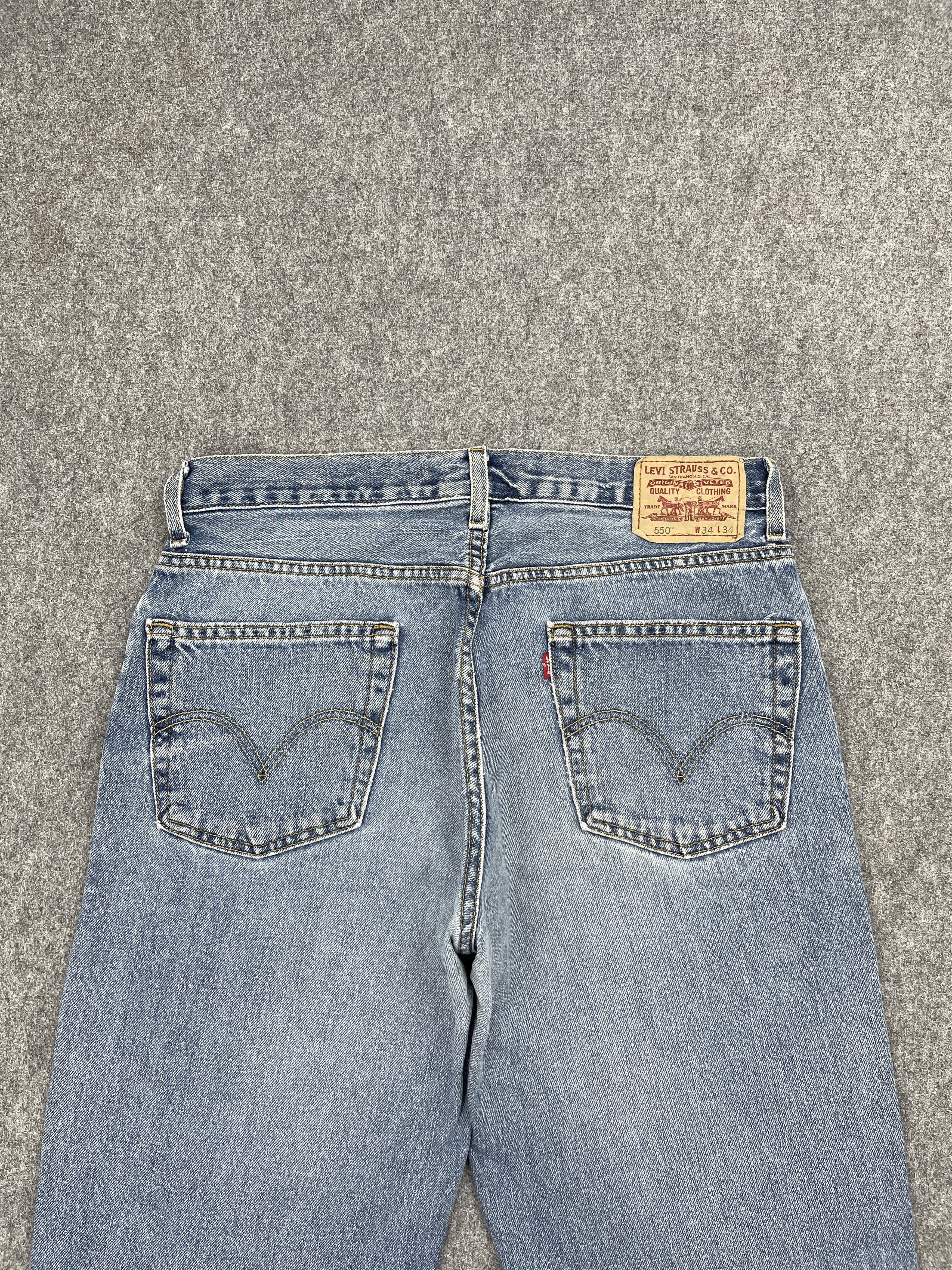 Levi's Vintage Levis 550 Relaxed Fit Faded Blue Jeans DP2578 Size US 32 / EU 48 - 4 Thumbnail