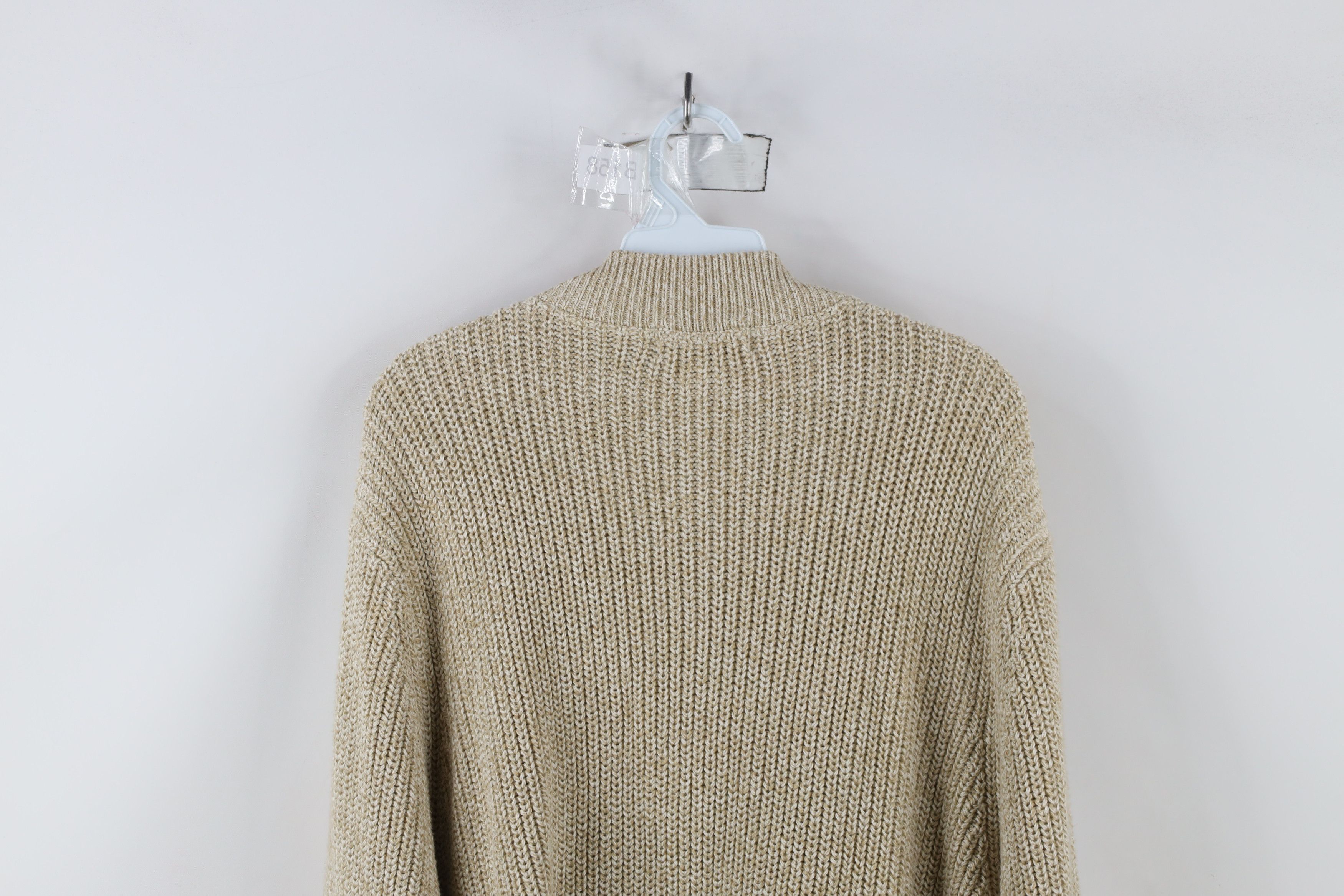 Eddie Bauer × Vintage Vintage Eddie Bauer Cotton Ribbed Knit Henley Sweater Beige Size US XL / EU 56 / 4 - 8 Thumbnail