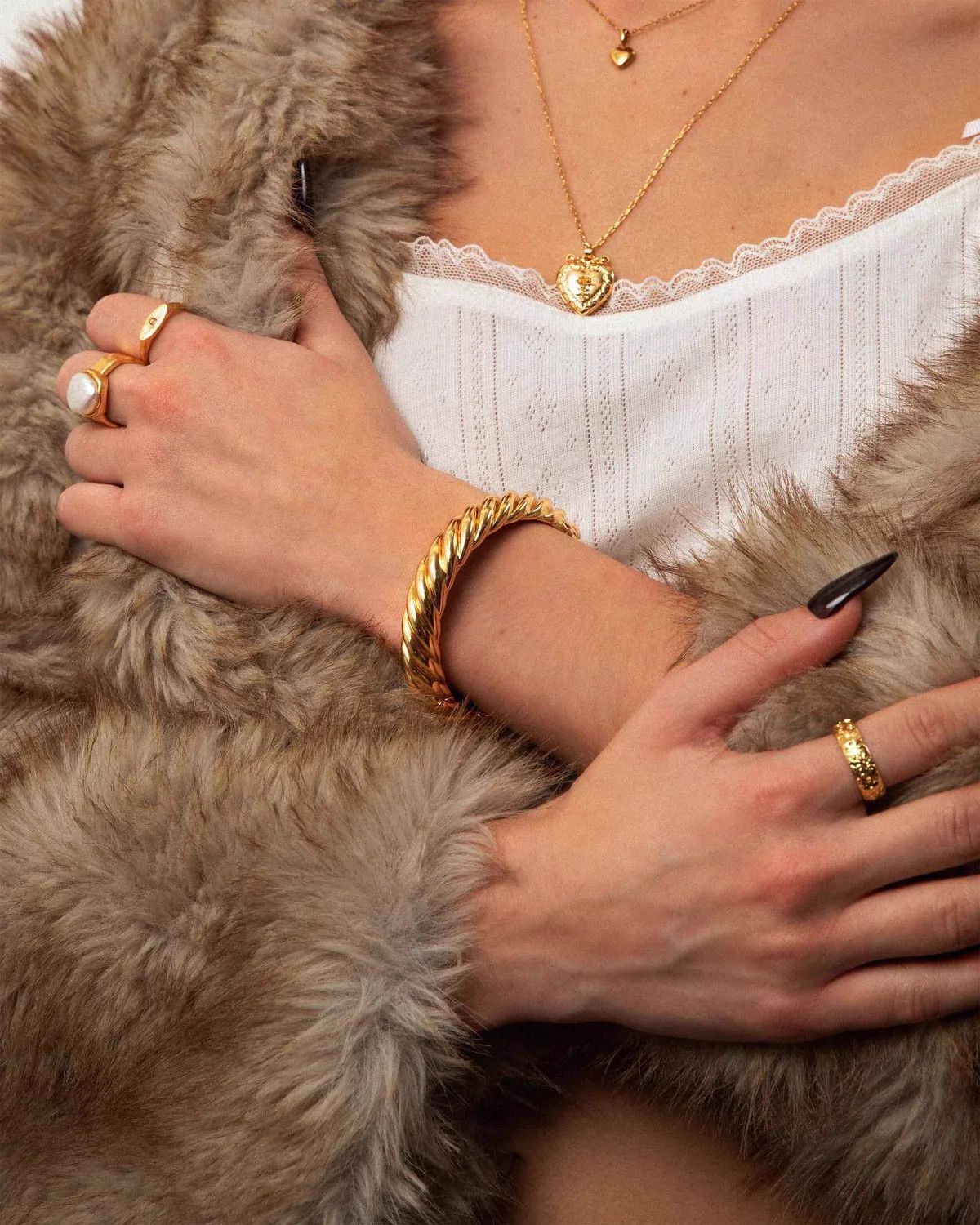 Other en route 18k Gold Plated Brass Chunky Braided Bangle Size ONE SIZE - 3 Thumbnail