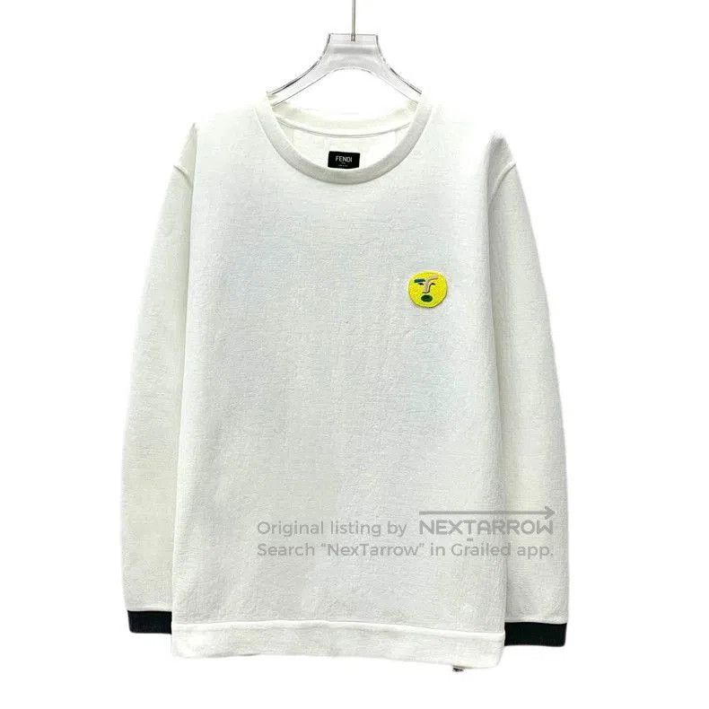 Fendi Fendi White Flocked Pattern Sweatshirt. Size US L / EU 52-54 / 3 - 1 Thumbnail