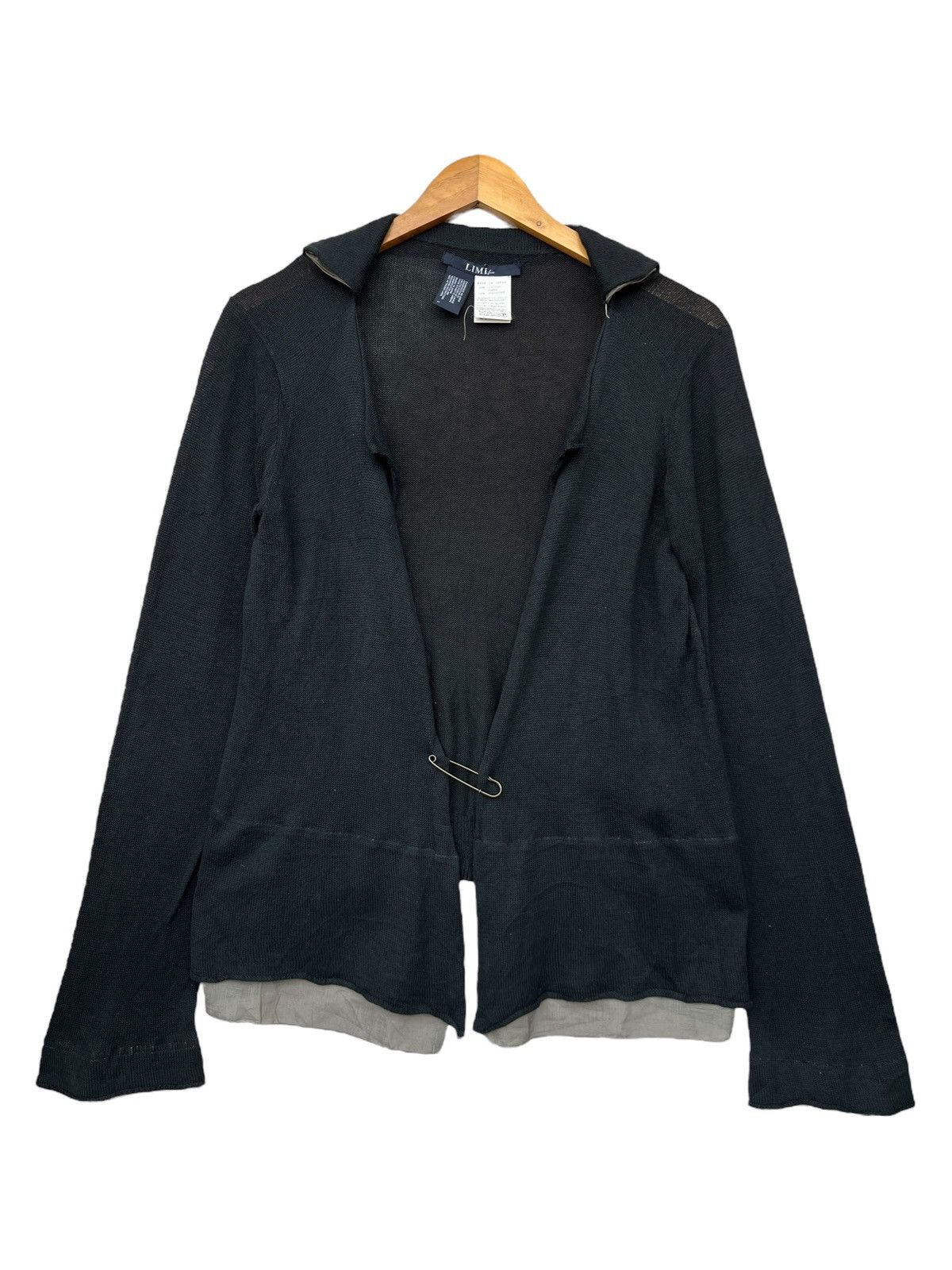 Limi Feu Yohji Yamamoto Distressed Black Cardigan