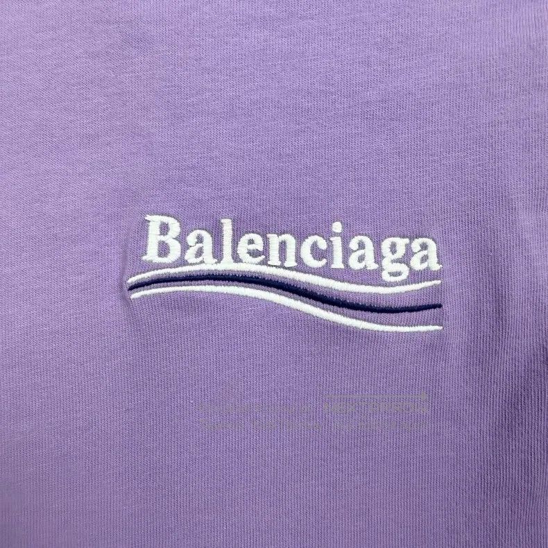 Balenciaga Balenciaga Eggplant Purple Embroidered Wave Cola Short Sle Size US M / EU 48-50 / 2 - 3 Thumbnail