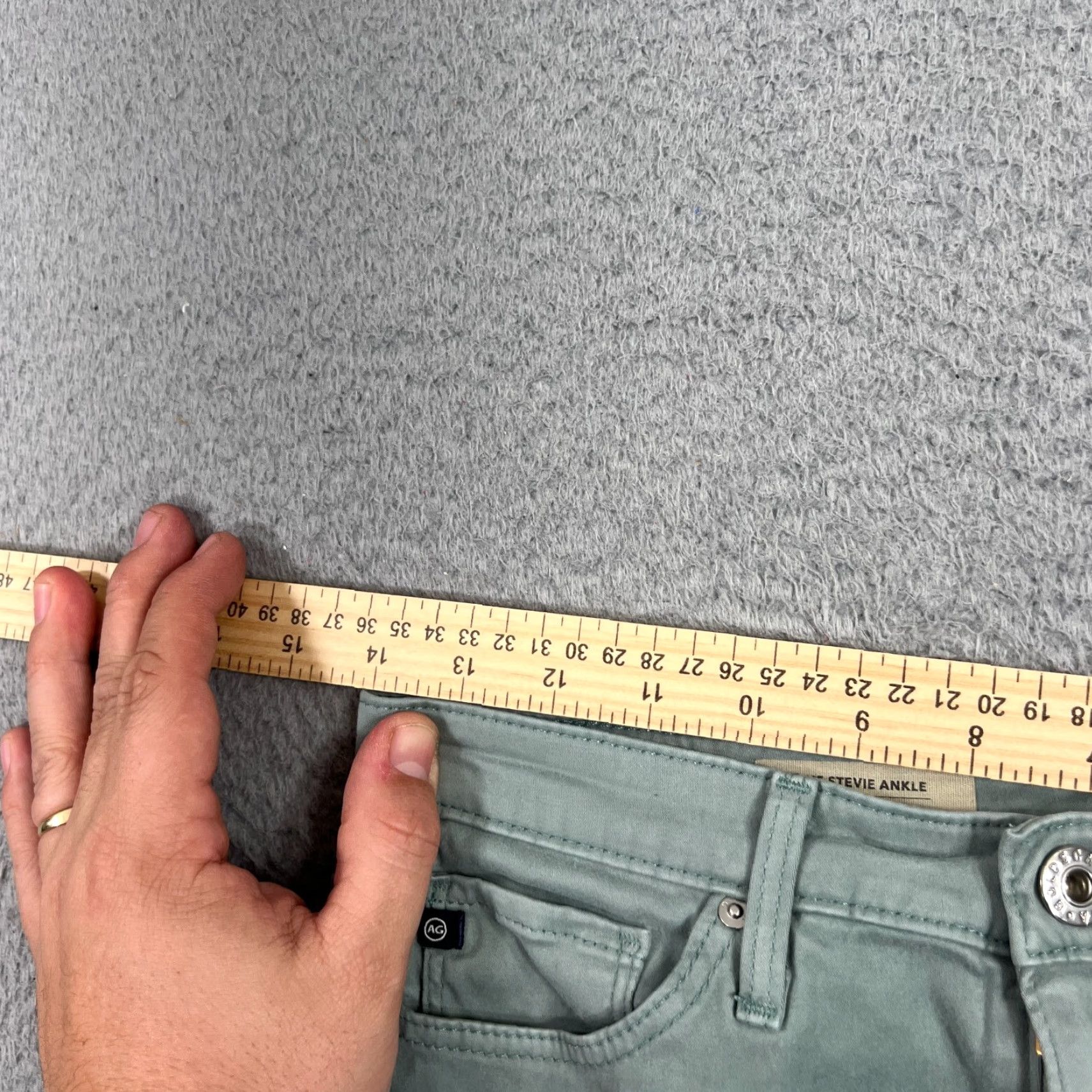 Vintage VINTAGE AG Adriano Goldschmied Pants Womens 25 Regular Mint Green Stevie Ankle Slim Straight Leg Size 42" / US 20 - 4 Thumbnail