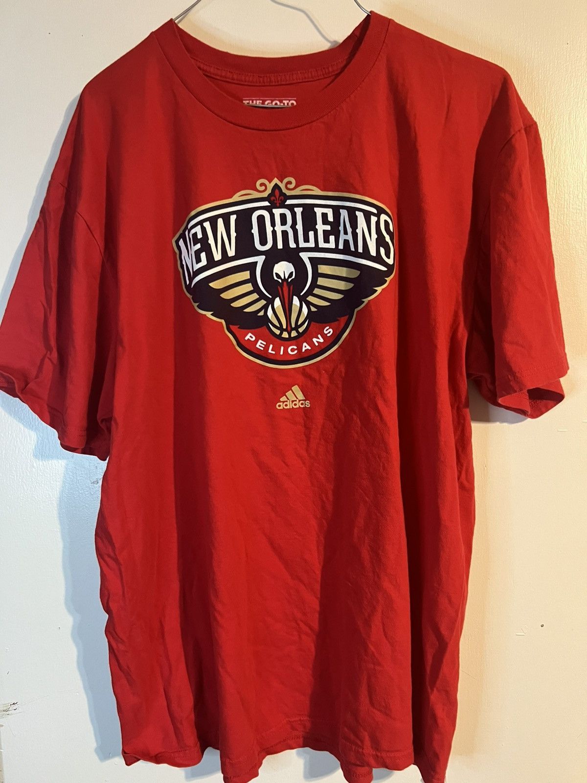 Adidas New Orleans Pelicans Red Adidas NBA Tshirt Size US XL / EU 56 / 4 - 1 Thumbnail