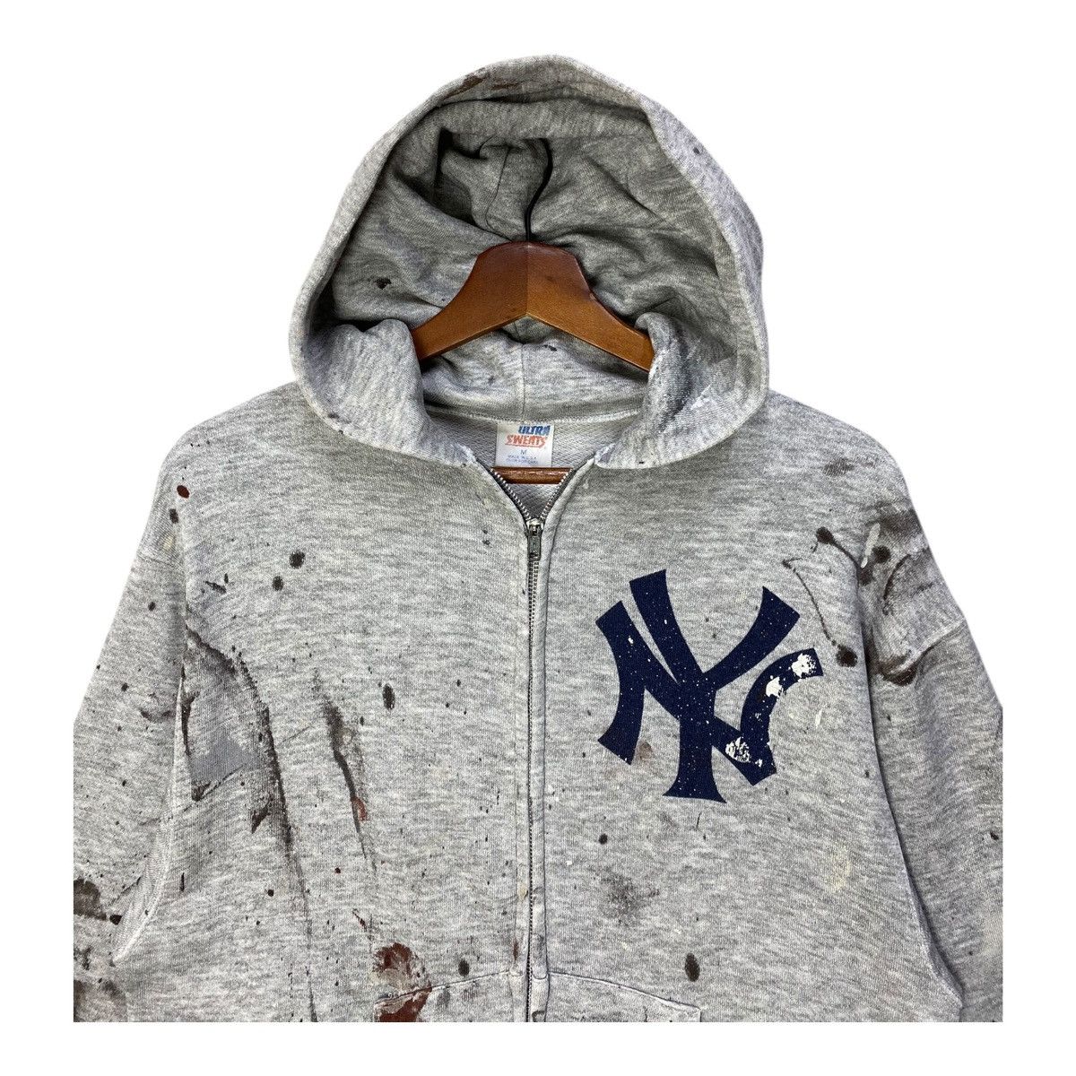 New York Yankees Vintage New York Yankees Distressed Painter Hoodie Fullzip Size US M / EU 48-50 / 2 - 2 Thumbnail