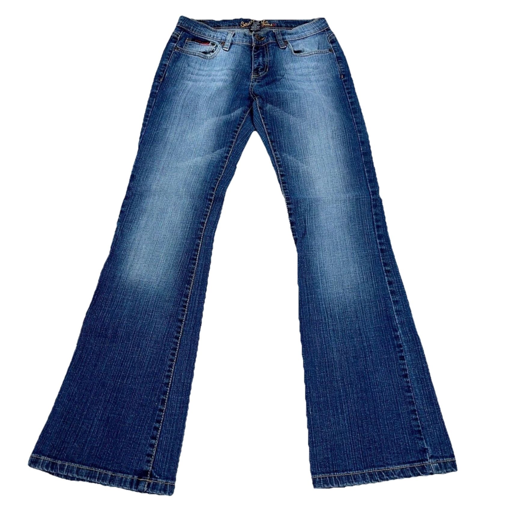 Southpole VINTAGE Southpole Jeans Women Boot Cut Dark 2000s Y2K Embroidered Blue 26 in Waist 30.5 in Inseam 5 Regular Size 27" / US 4 / IT 40 - 3 Thumbnail