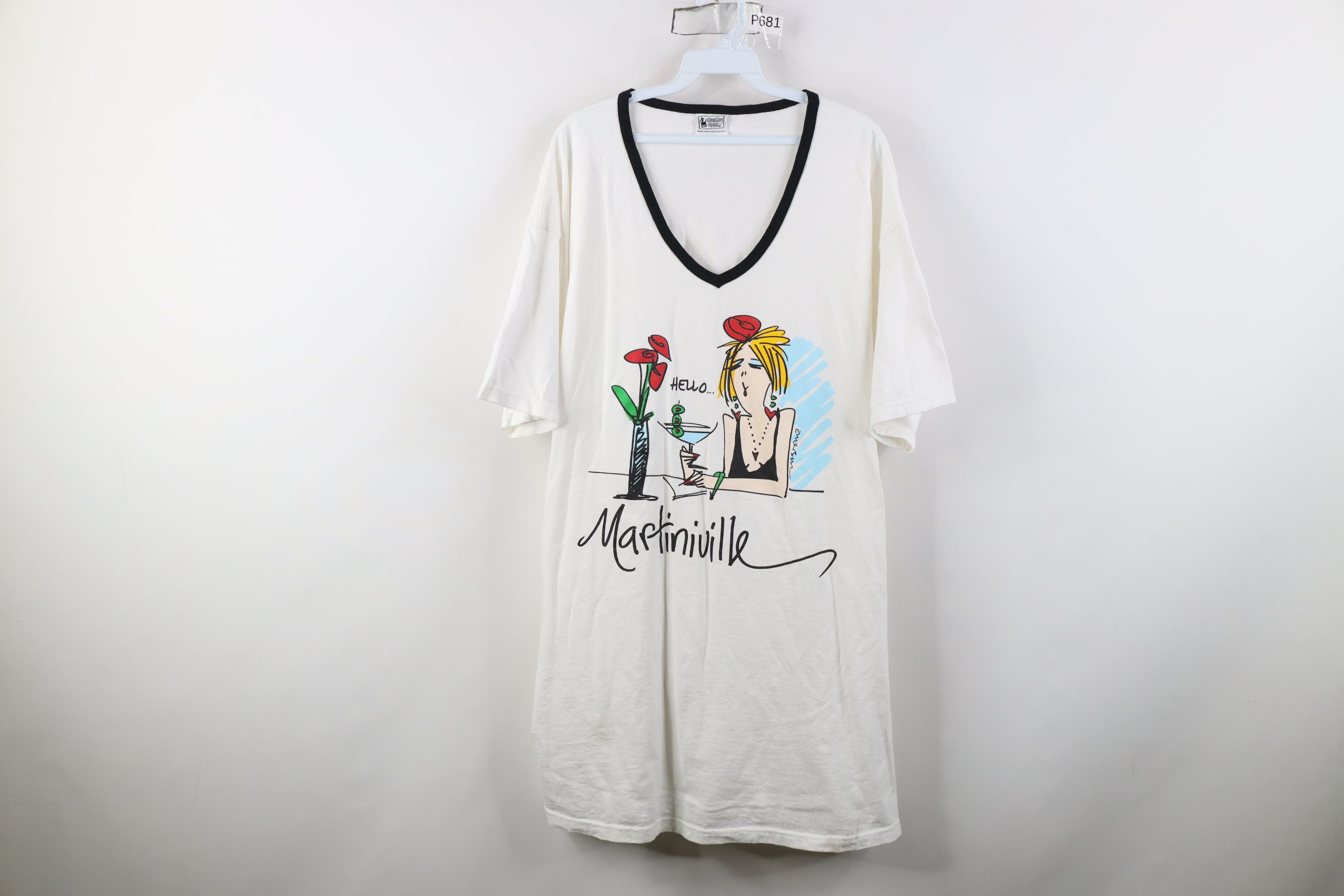 Vintage Vintage 90s Y2K Comic Martiniville Sleep Night T-Shirt USA Size ONE SIZE - 1 Thumbnail