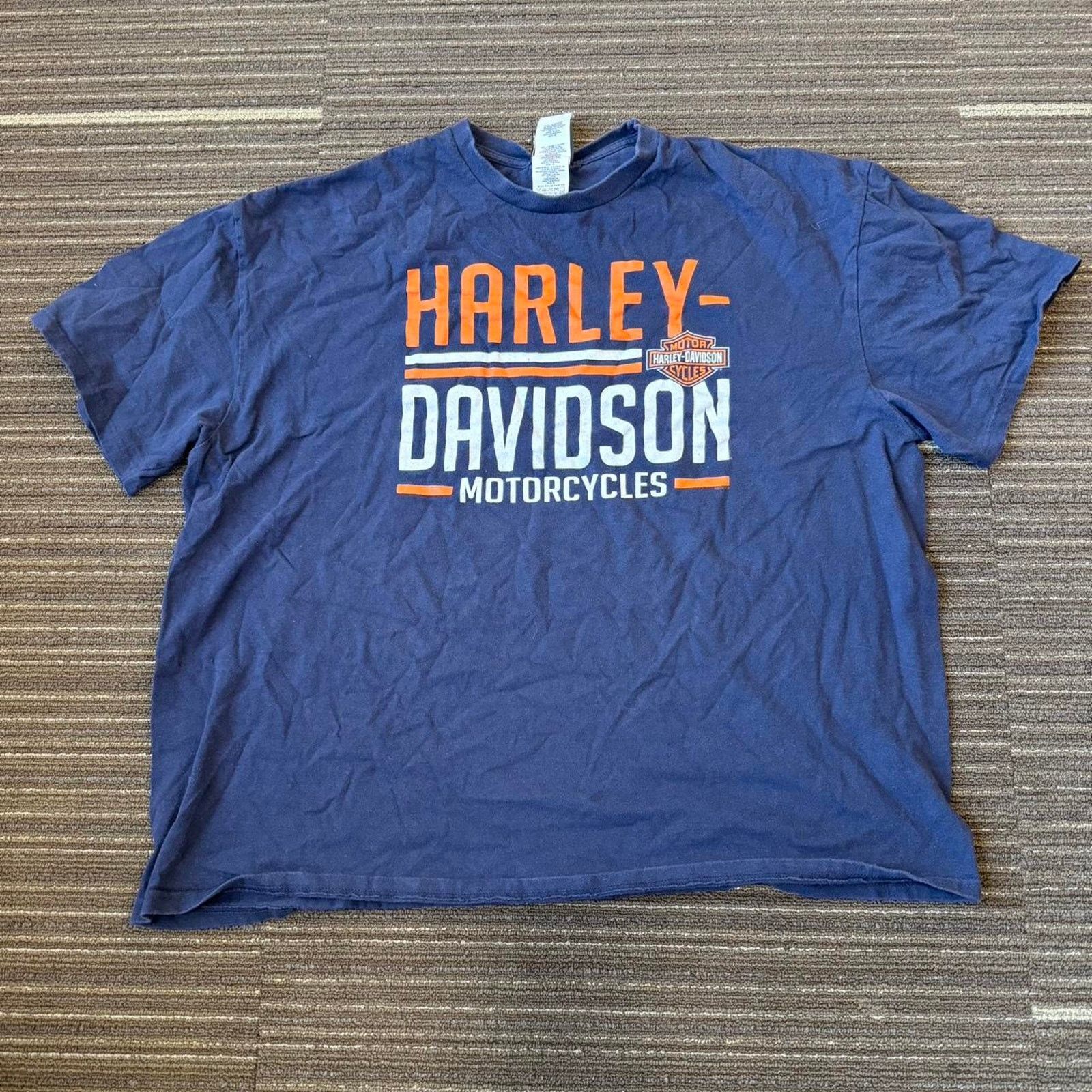 Harley Davidson × Vintage Harley Davidson blue and orange paris france T Shirt Size US XXL / EU 58 / 5 - 1 Thumbnail