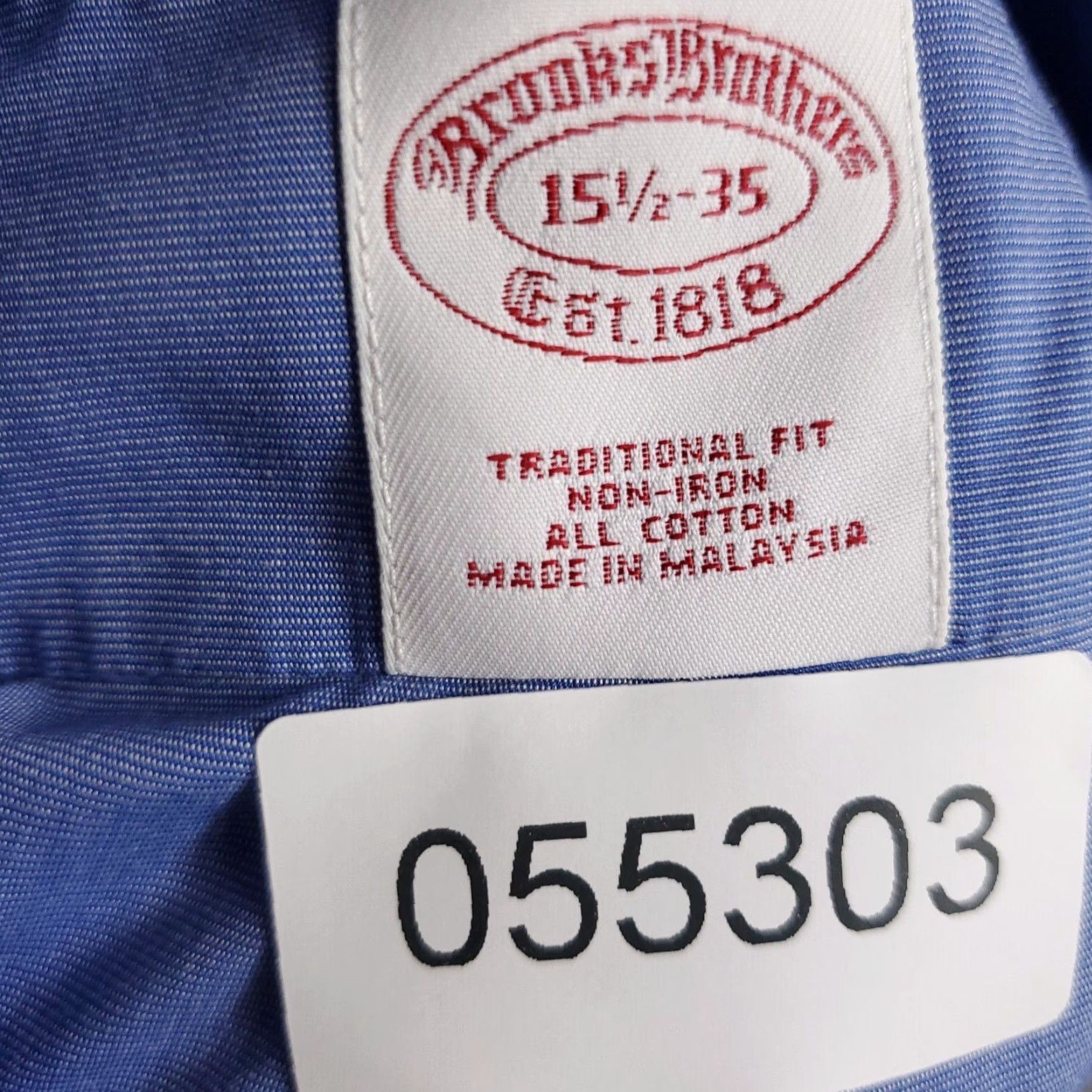 Brooks Brothers Vintage Brooks Brothers Dress Shirt Men Size 15.5 Blue Cotton French Cuff Business Casual Size 40R - 7 Thumbnail