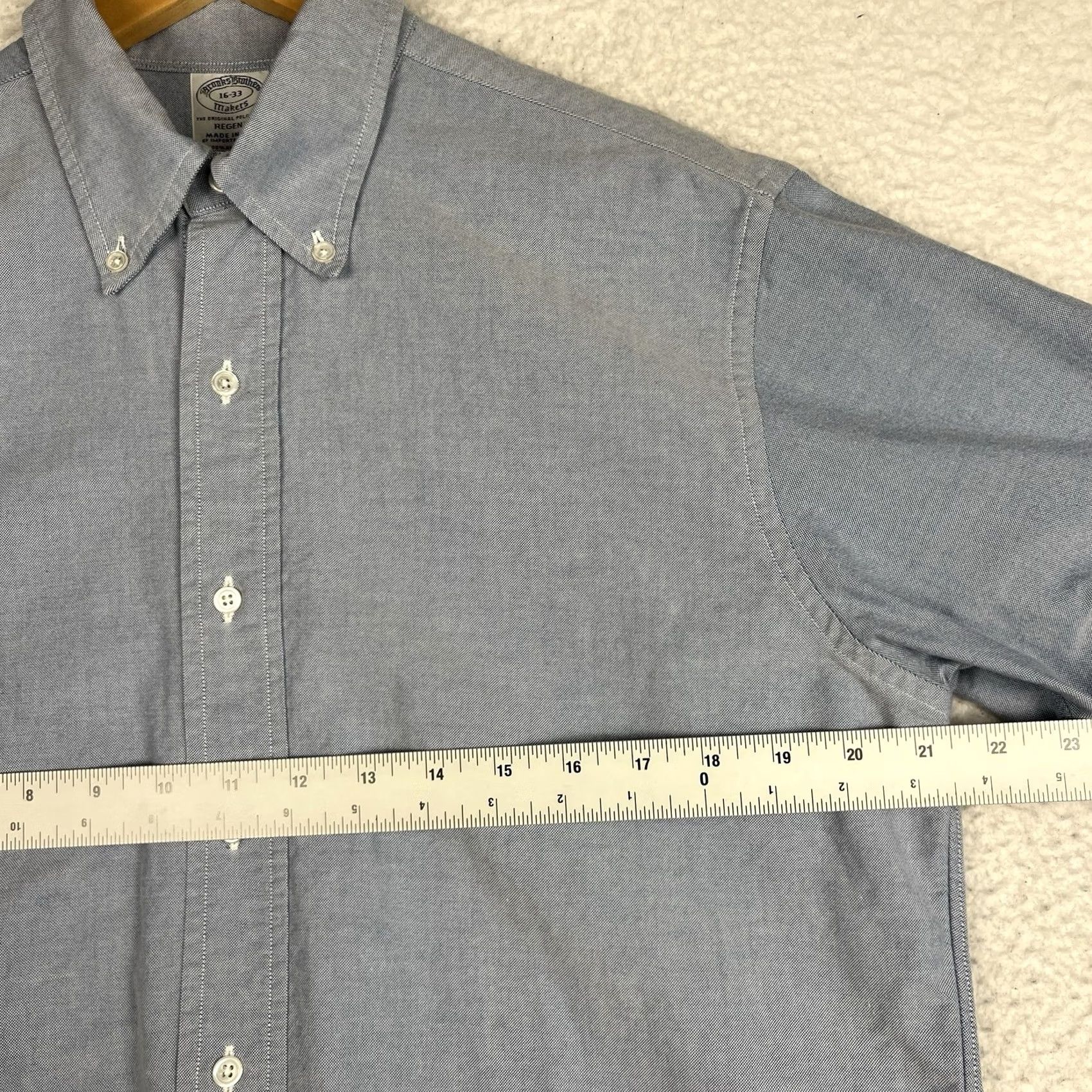 Brooks Brothers VINTAGE Brooks Brothers Regent Shirt 16-33 Blue Oxford Cotton USA Made Size US L / EU 52-54 / 3 - 3 Thumbnail