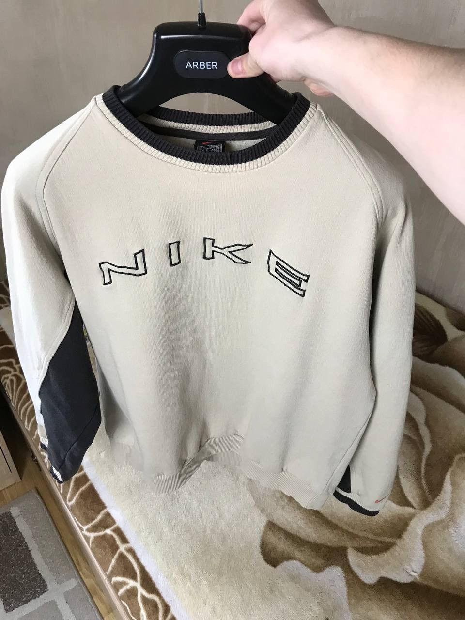 Nike × Vintage 🍪 90s Rare Swoosh Nike Sweatshirt Spellout Baggy Oversize Size US S / EU 44-46 / 1 - 5 Thumbnail