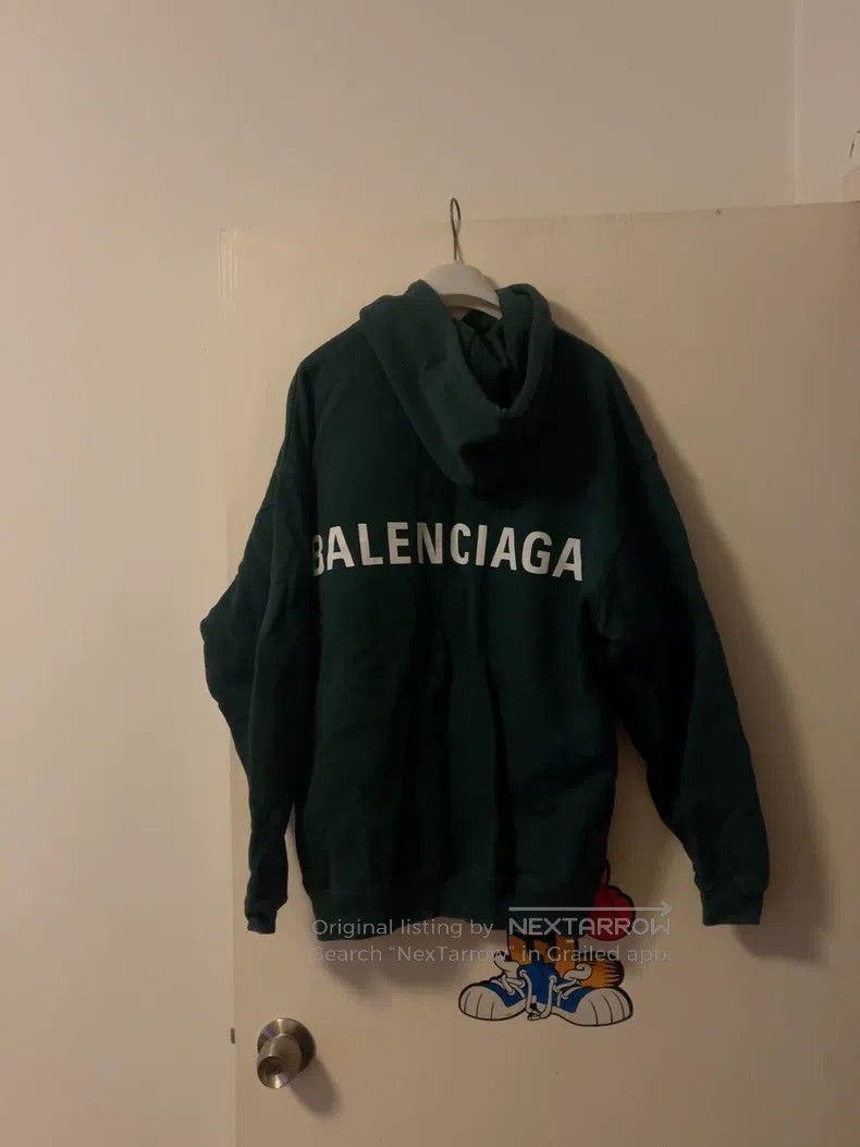 Balenciaga Balenciaga Back Logo Olive Green Hoodie, Size XS Size US XS / EU 42 / 0 - 1 Thumbnail