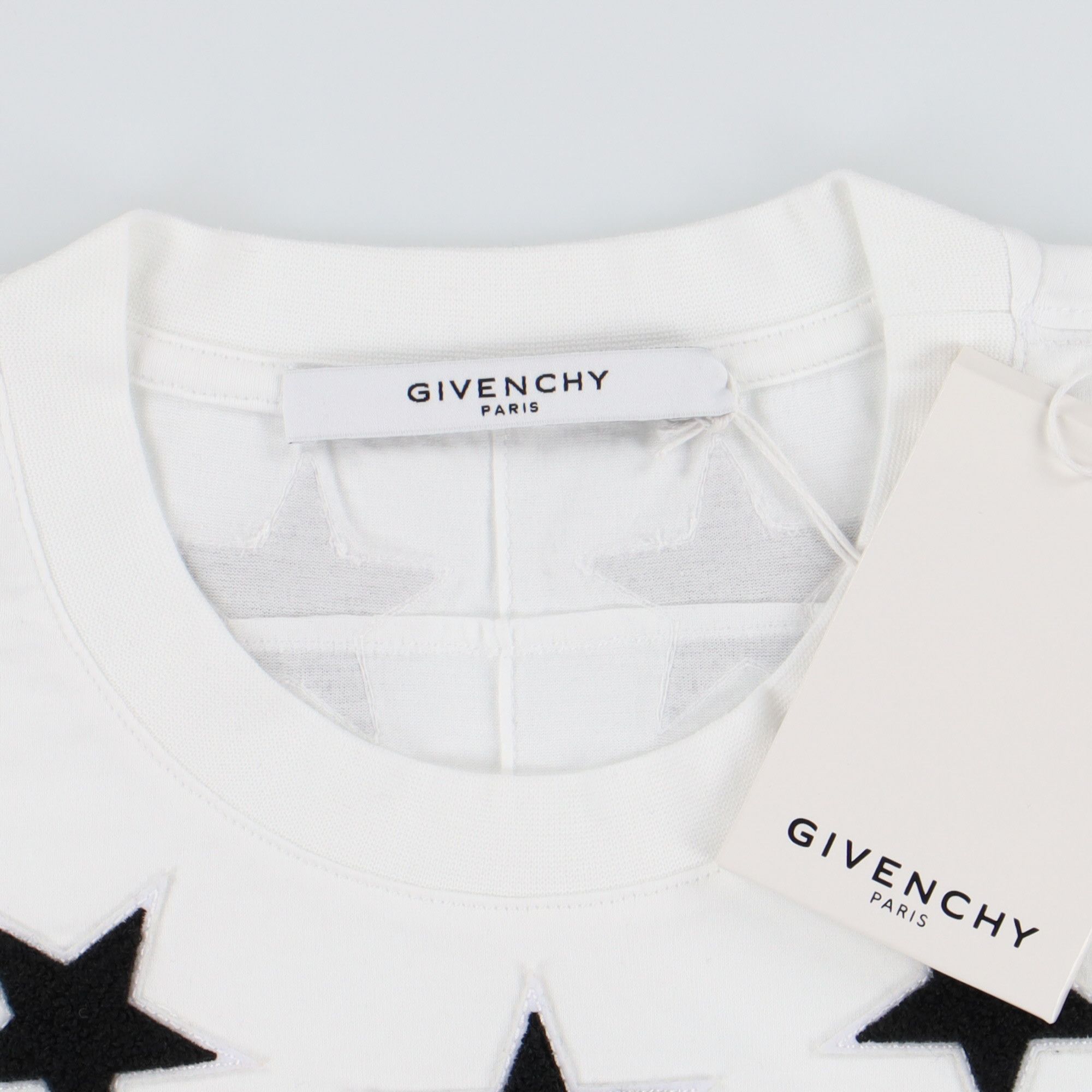 Givenchy White and Black Felt 5 Stars T-Shirt Size XS / US 0-2 / IT 36-38 - 4 Thumbnail