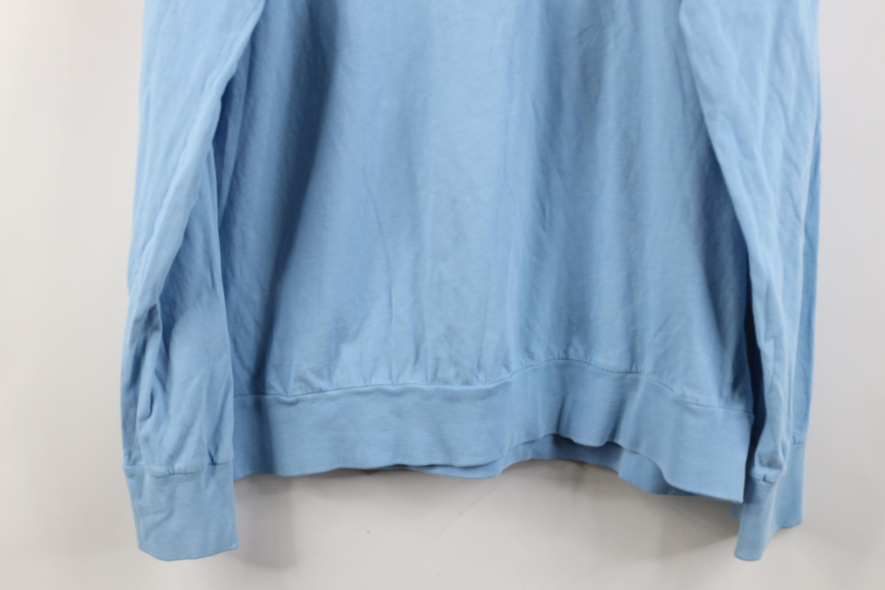 Lacoste Vtg Y2K Lacoste Logo Hoodie T-Shirt Carolina Blue Cotton Size US XL / EU 56 / 4 - 15 Thumbnail