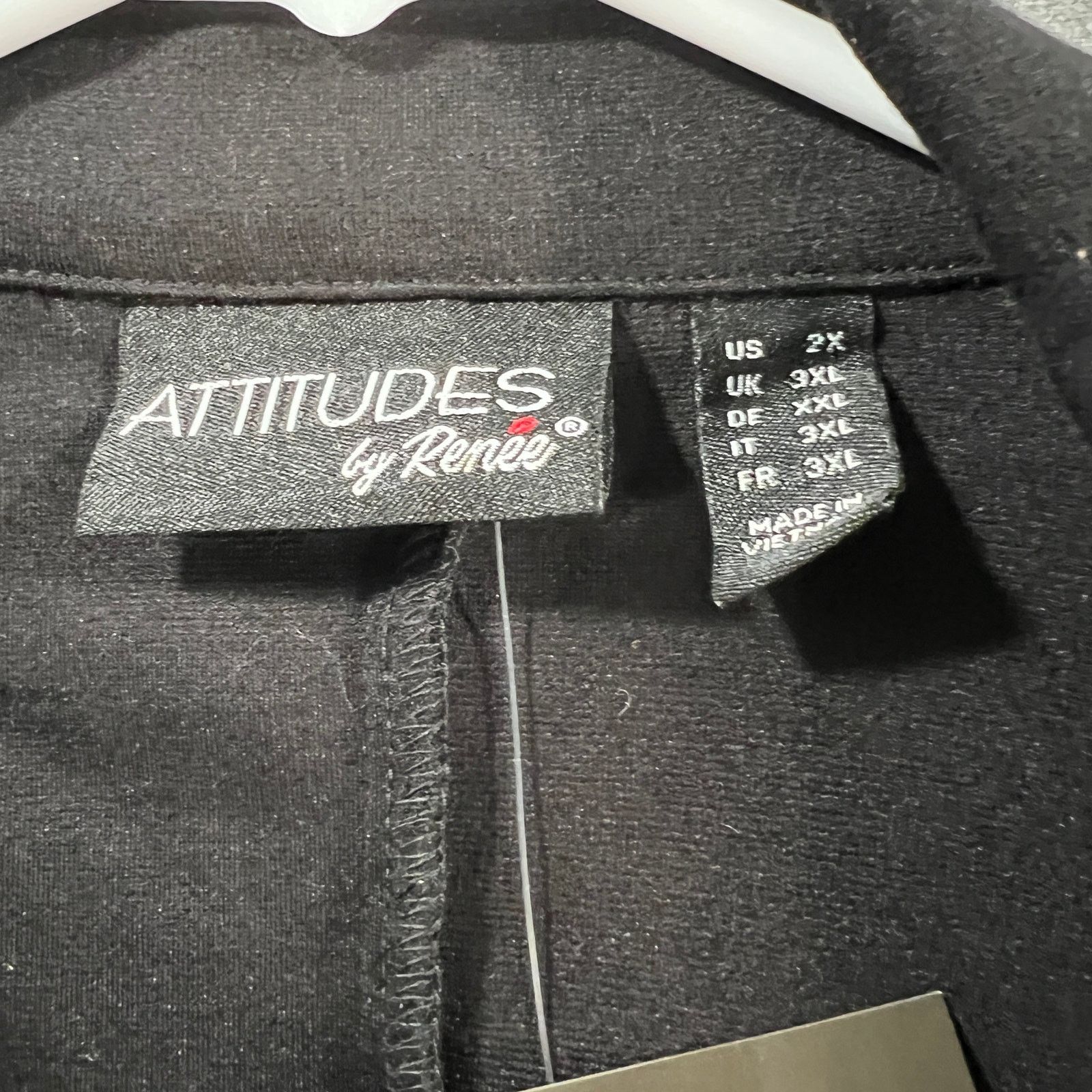 Other Attitudes by Renee Techno Crepe Blazer w/ Faux Leather Size XXL / US 16-18 / IT 52-54 - 6 Thumbnail