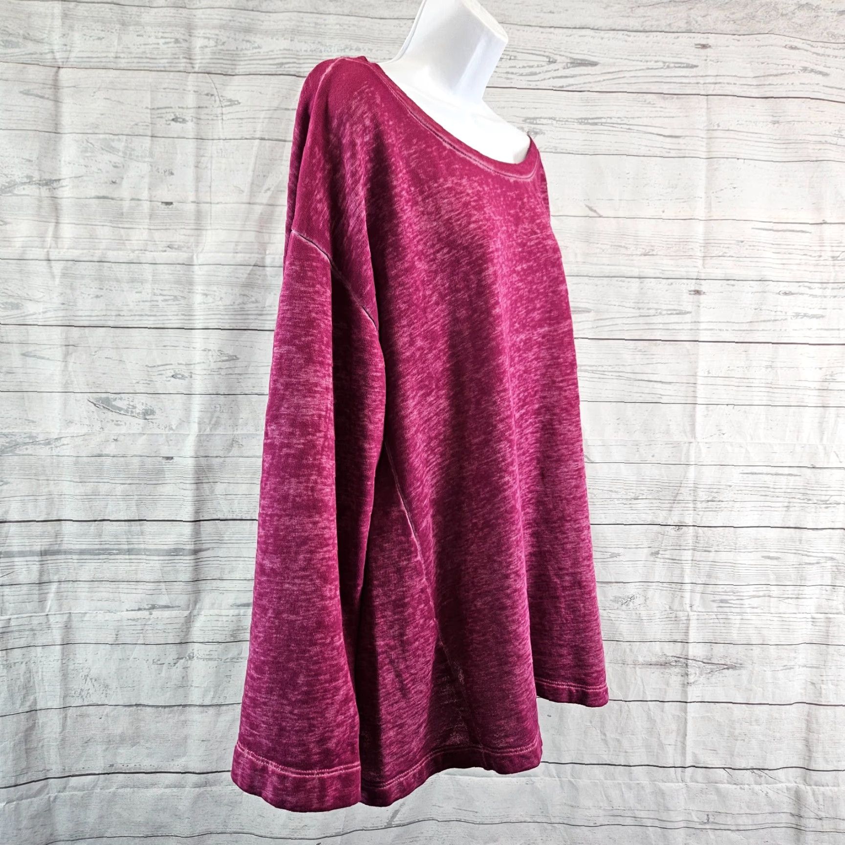 Treasure & Bond Treasure & Bond Womens Pullover Top XL Purple Pink Wide Sleeves Blouse, Long Sleeve, Polyester, Regular, Womens Size XL / US 12-14 / IT 48-50 - 3 Thumbnail