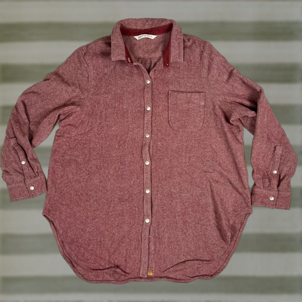 Vintage Woolrich Women's Snap Front Shirt 2XL Wool Pink Red Casual Long Sleeve Collared Button-Up Size XXL / US 16-18 / IT 52-54 - 1 Thumbnail