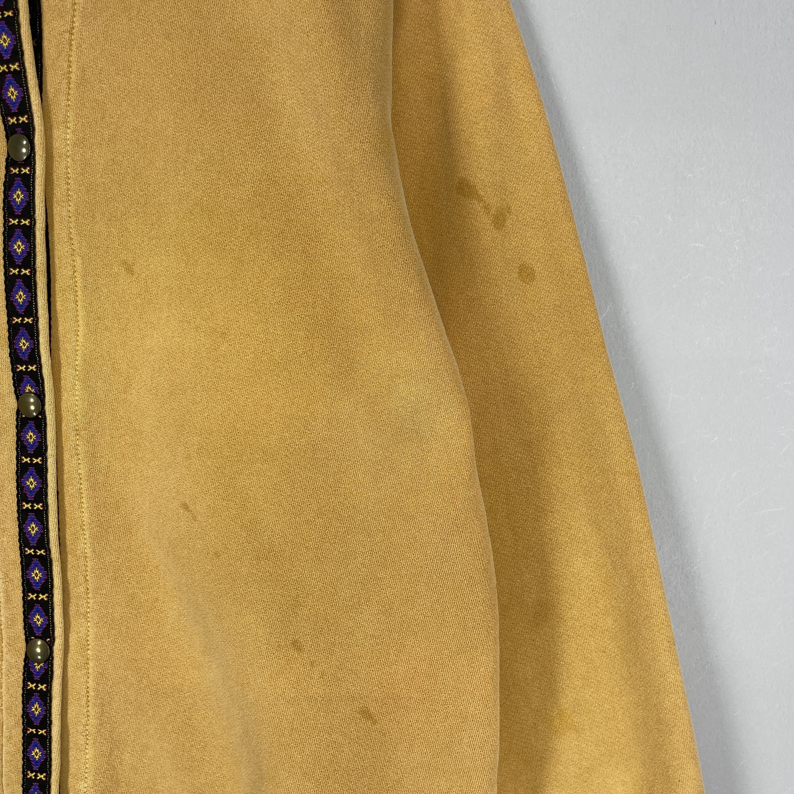 Vintage ALF Tyrolean Tape Snap Button Distressed Sweater