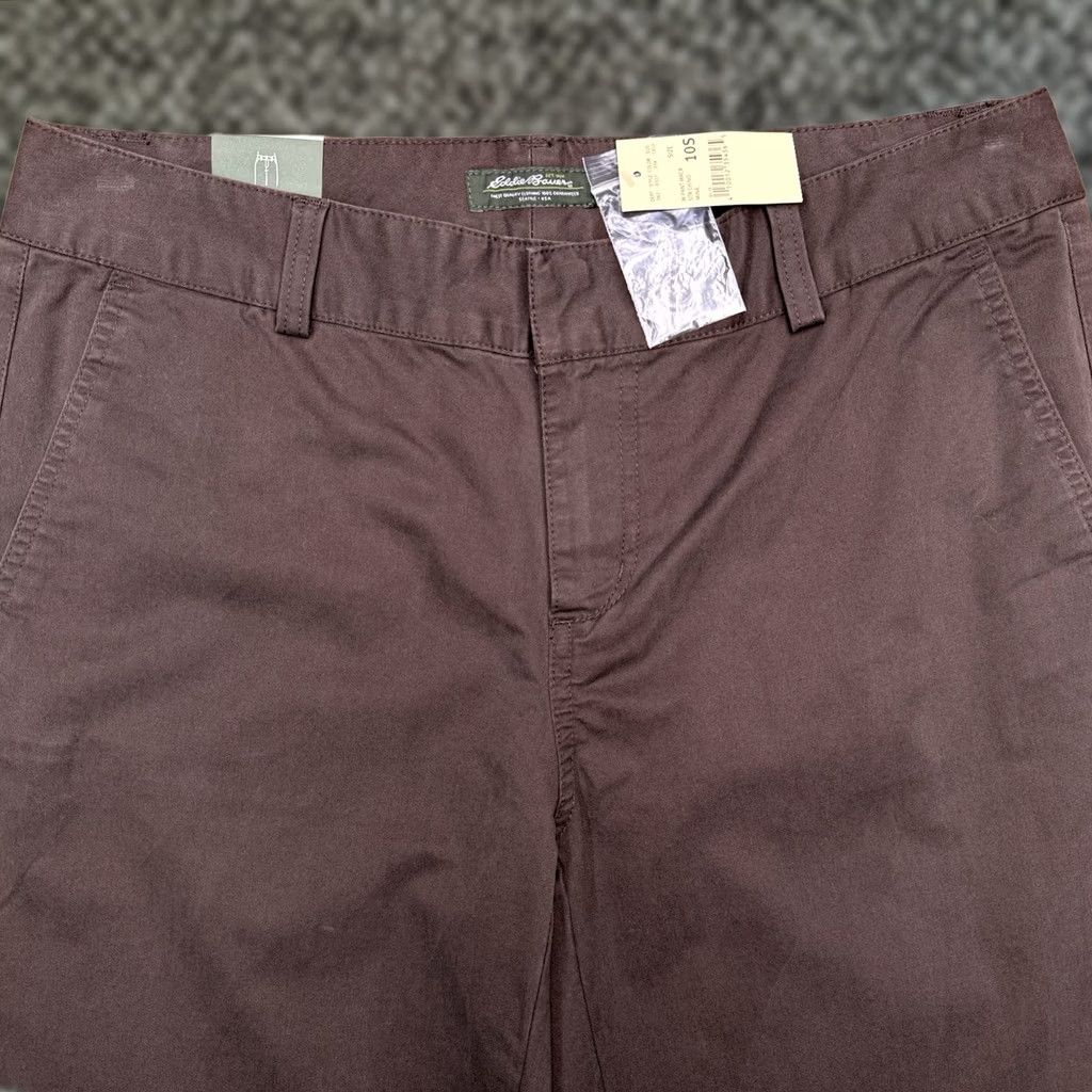 Eddie Bauer Eddie Bauer Mercer Fit Pants Womens 10 Short Mid Rise Stretch Brown Chino Casual Travel Regular Straight City 30 Inseam Mens? Girls? Size 32" / US 10 / IT 46 - 1 Thumbnail