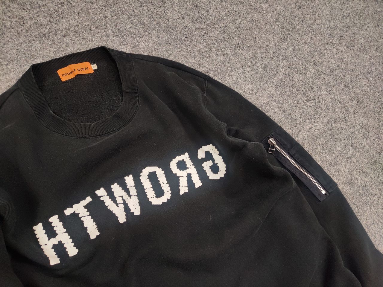 Japanese Brand Vintage 90's Double Steal Japanese Logo Black Sweatshirt Size US M / EU 48-50 / 2 - 12 Thumbnail