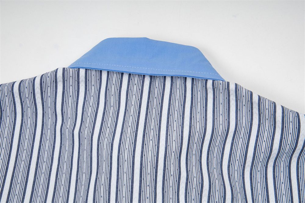 Japanese Brand Fun Cartoon Embroidered Striped Short-Sleeve Shirt Size US M / EU 48-50 / 2 - 6 Thumbnail
