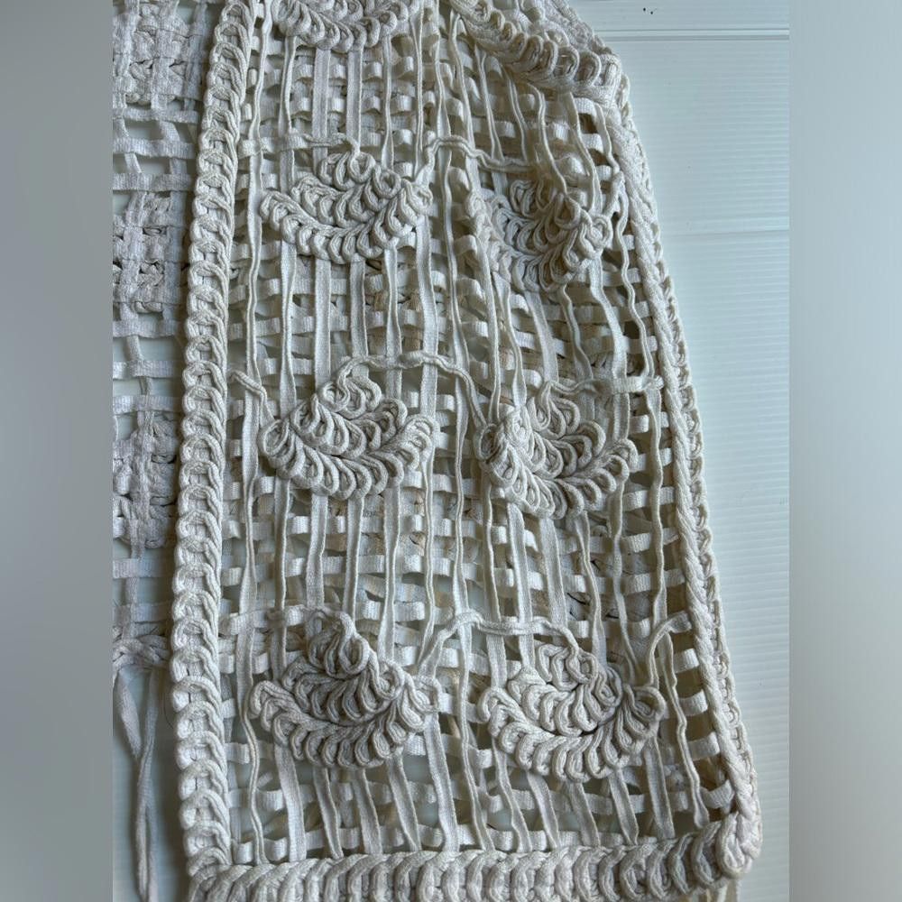 Designer Vintage Crochet Boho Vest Size M / US 6-8 / IT 42-44 - 2 Thumbnail