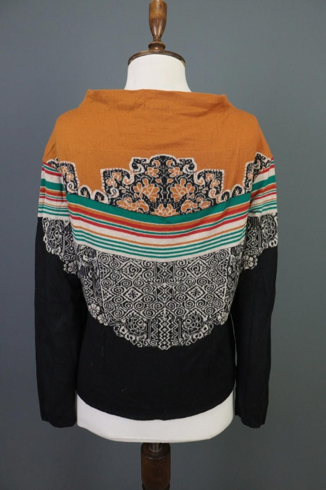 Designer Ivko Pullover Intarsia Pattern Knit Wool Sweater Size 38 / M Size M / US 6-8 / IT 42-44 - 8 Thumbnail