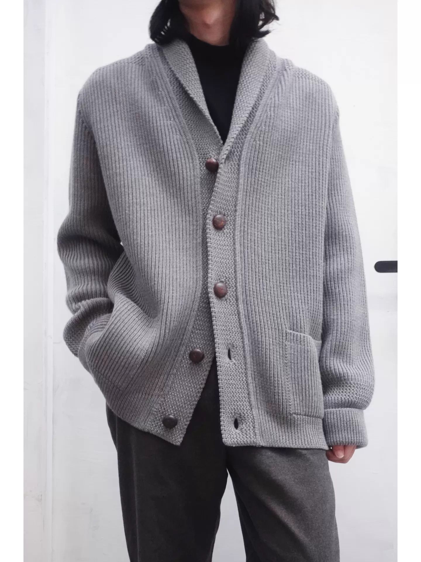 Maison Margiela MM AW2002 10 Men's HD Heavyweight Grandad-Collar Sweater L Size US L / EU 52-54 / 3 - 1 Thumbnail
