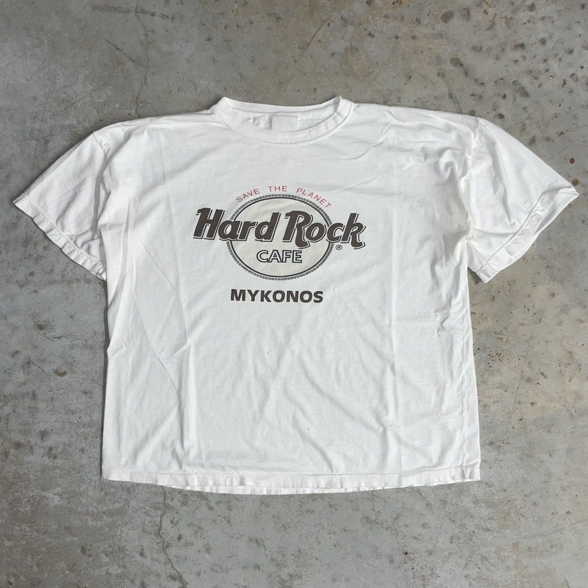 Vintage Crazy Vintage 90s Hard Rock Cafe Mykonos Greece White Tee | Grailed