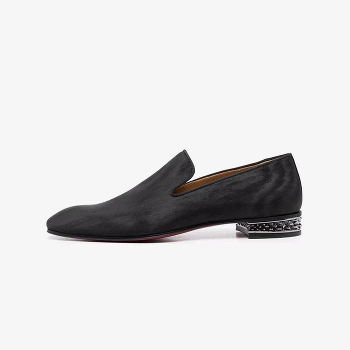 Christian Louboutin o1s1wg111224 Dandyrocks Flat Moire in Black Size US 13 / EU 46 - 3 Thumbnail