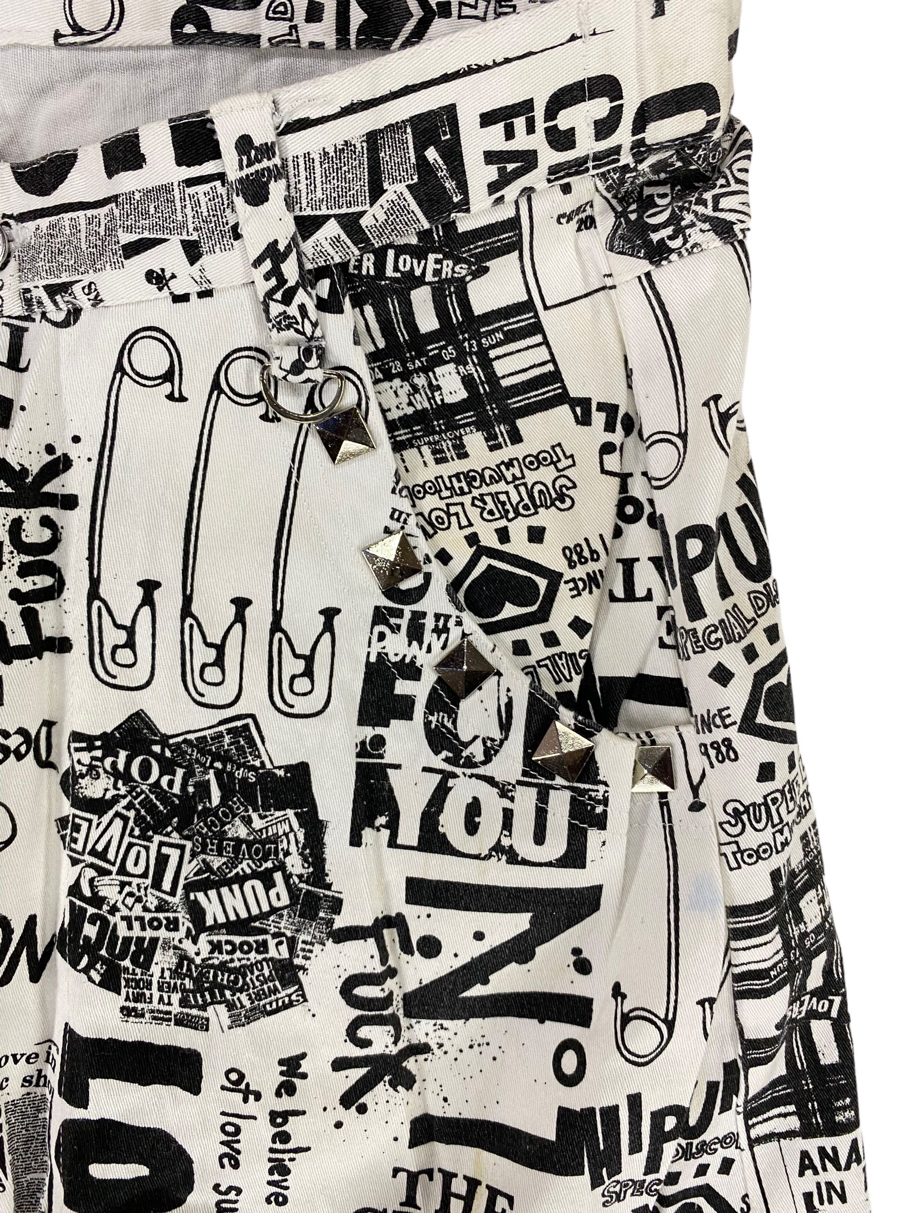 Designer × Hysteric Glamour × Japanese Brand Superlovers spike allover print punk drop crotch pant Size US 30 / EU 46 - 3 Thumbnail