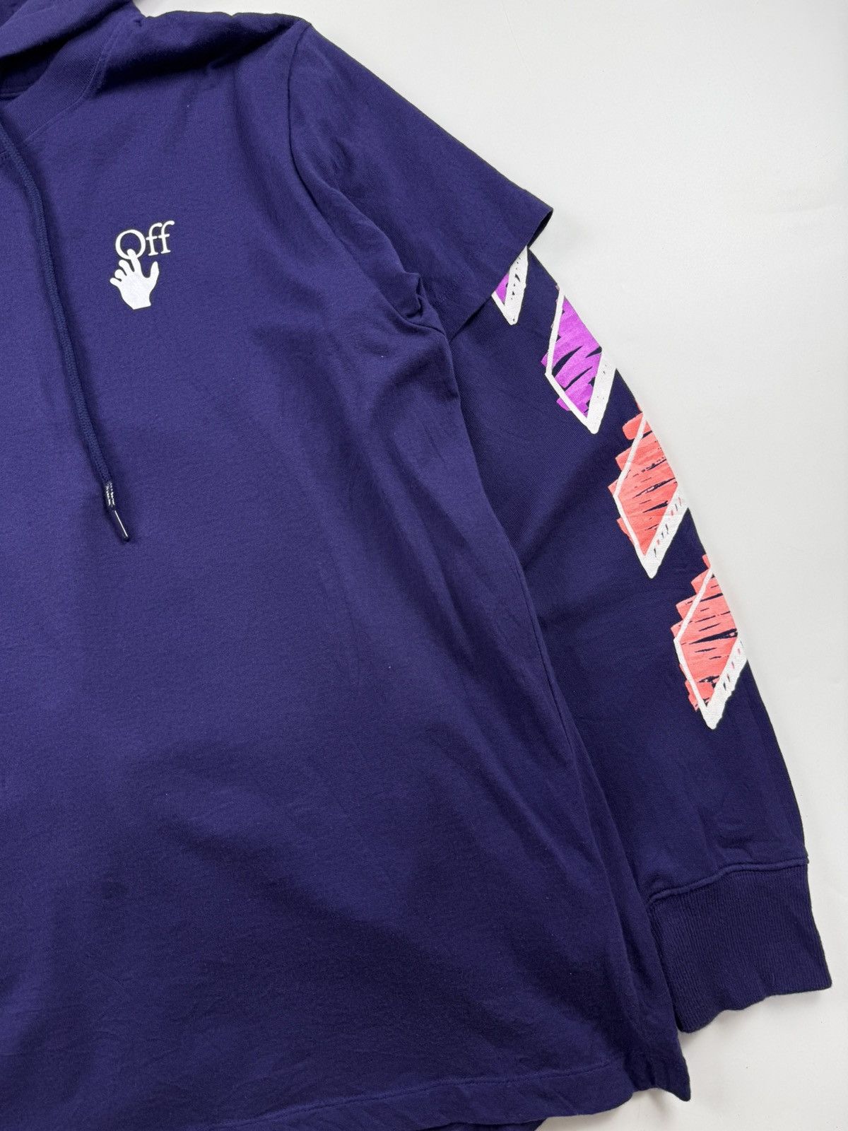 Off White Oversized Arrows Layered Hoodie