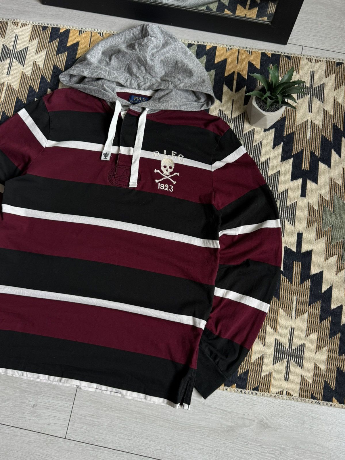 Polo Ralph Lauren Vintage Polo Ralph Lauren Stripped Hooded Skull Longsleve Size US S / EU 44-46 / 1 - 3 Thumbnail