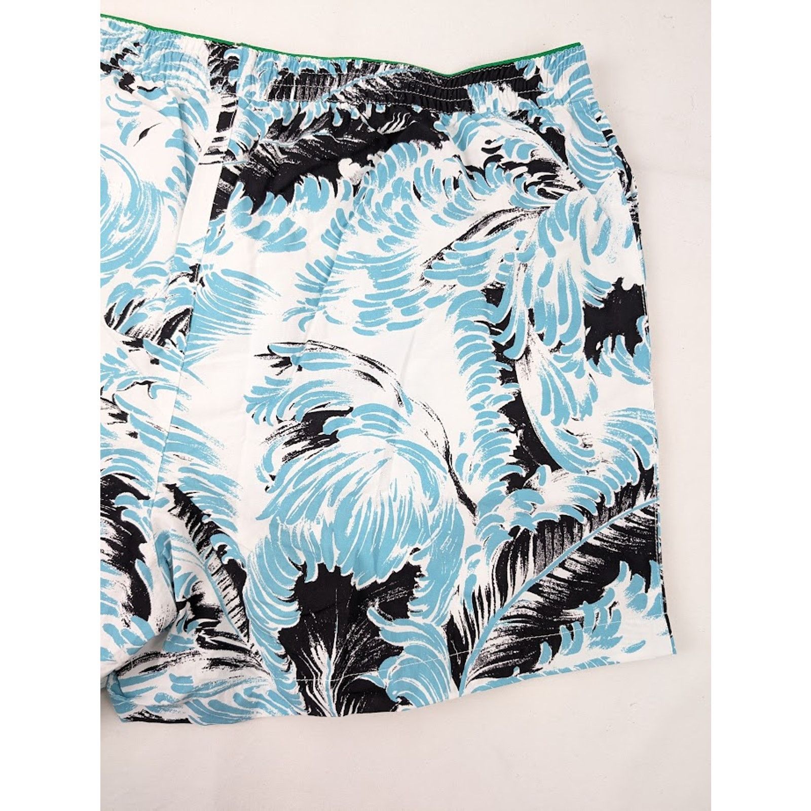 Bottega Veneta o1rshd1 Nylon Printed Feathers Swim Long Boxer in Black/Turq Size US 36 / EU 52 - 13 Thumbnail