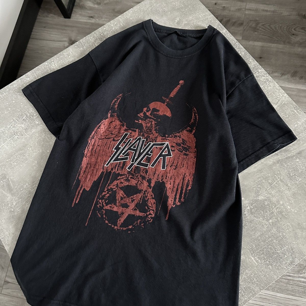 Vintage Vintage 00s Slayer Washed tee 2004 tour rock metal band y2k Size US M / EU 48-50 / 2 - 3 Thumbnail