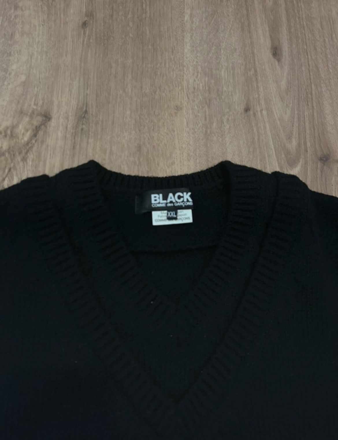 Comme des Garcons Black Double V-Neck Knit Size US XXL / EU 58 / 5 - 2 Thumbnail