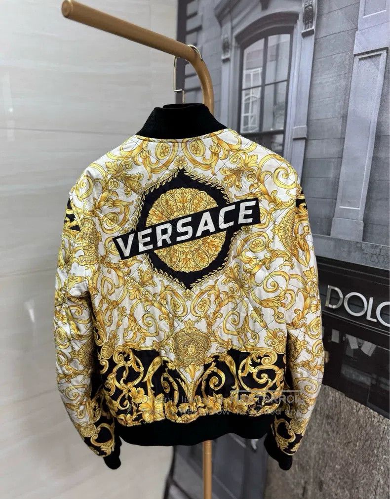 Versace Versace Black gold baroque men's cotton jacket jacket Size US M / EU 48-50 / 2 - 6 Thumbnail