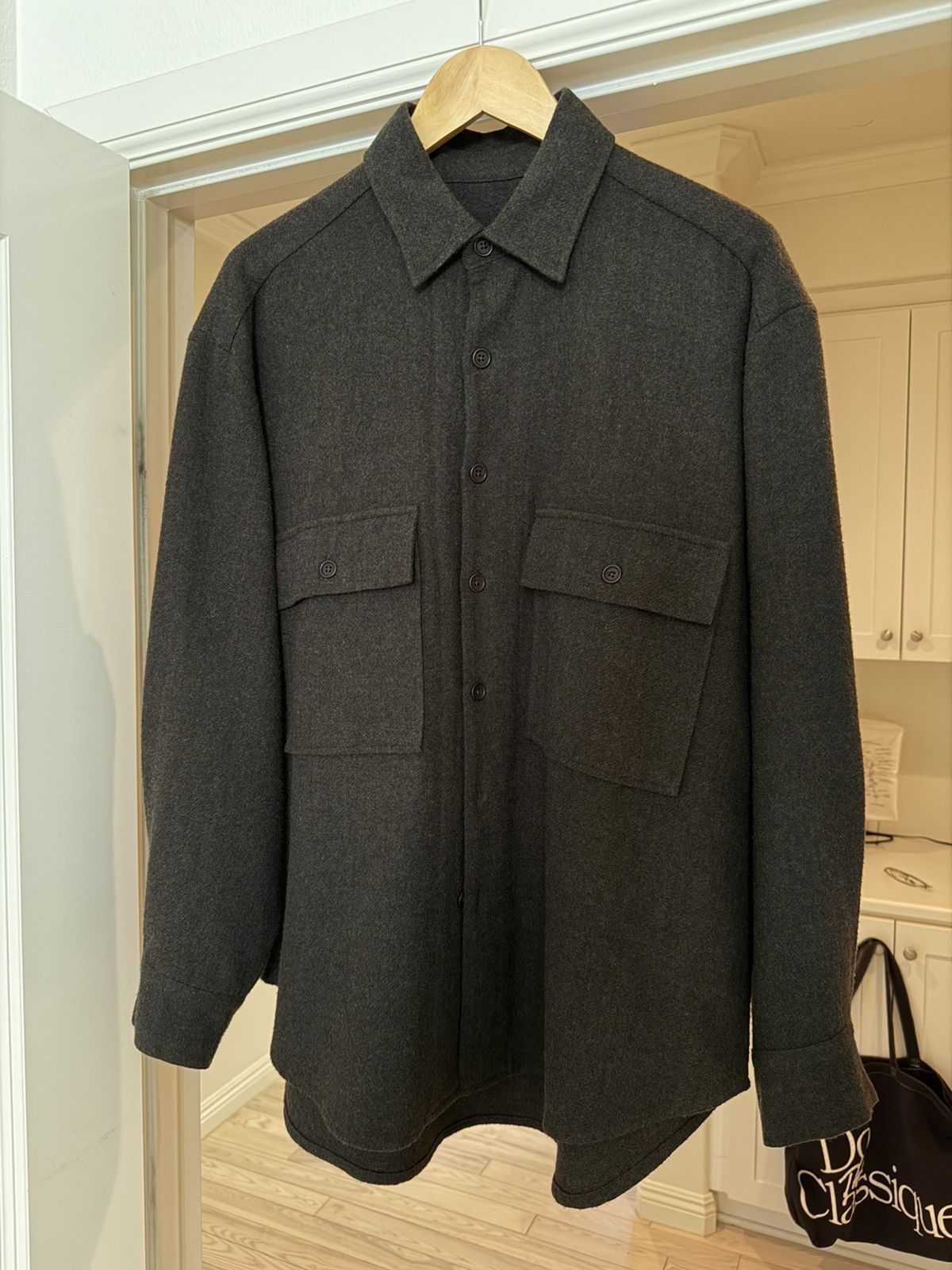 Evan Kinori Evan Kinori Big Shirt - Brushed Cashmere / Cotton Size M Size US M / EU 48-50 / 2 - 2 Thumbnail