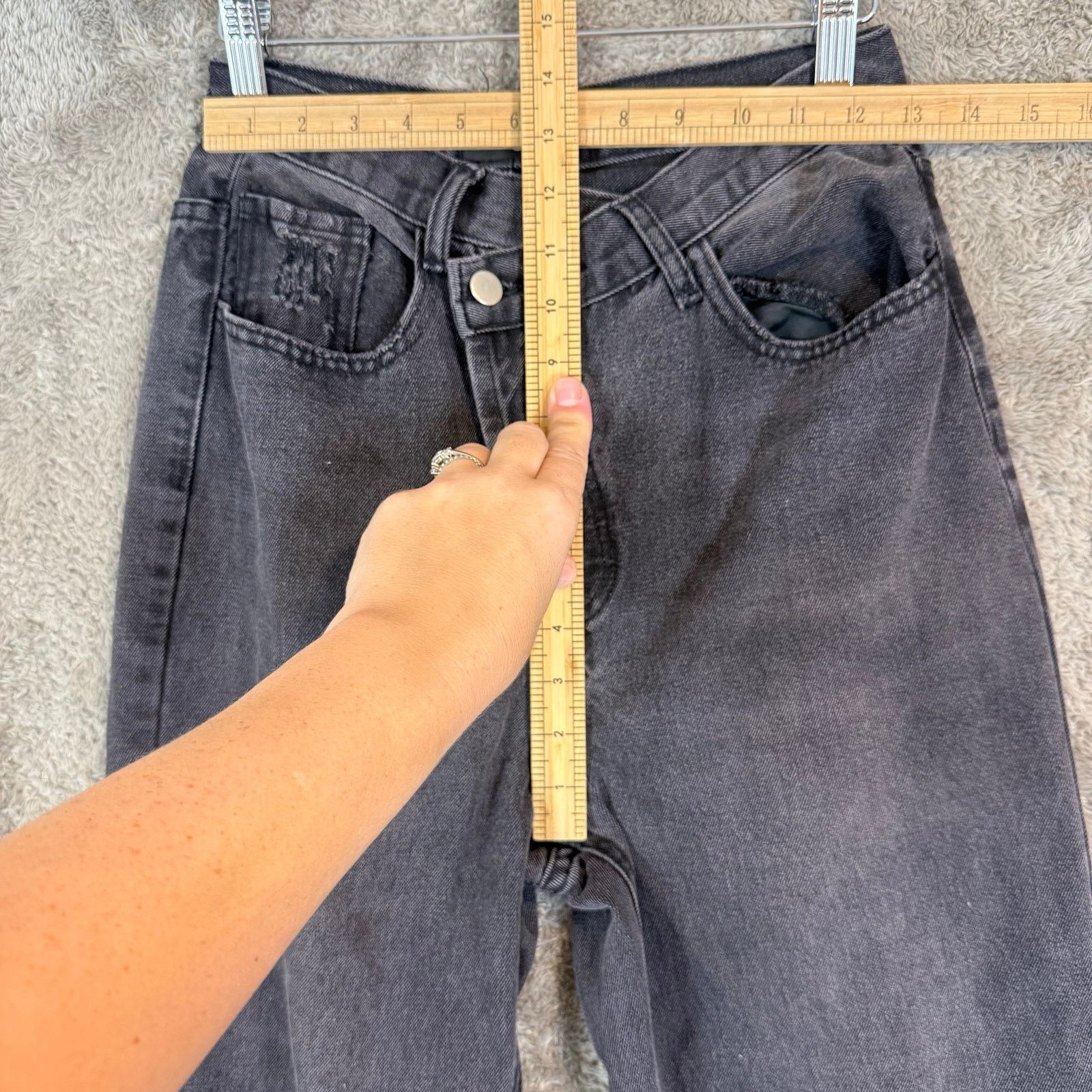 THE KRIPT Kript Black Gavin Boyfriend Mom Jean Asymmetrical Button Fly Size 26" / US 2 / IT 38 - 11 Thumbnail