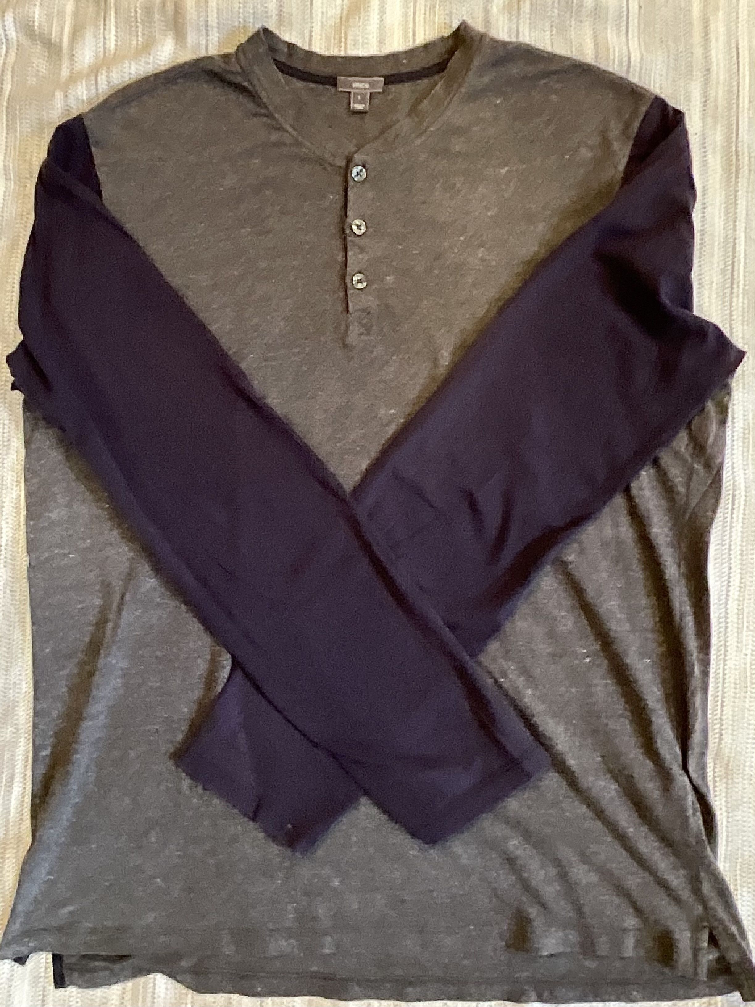 Vince Vince Long Sl Dark Gray/Black Henley Large Size US L / EU 52-54 / 3 - 10 Thumbnail