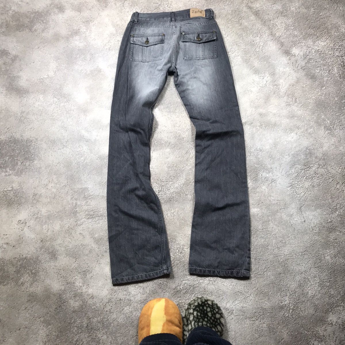 Vintage Vintage Y2K Baggy Flared Distressed Jeans Grunge 90s Logo 26 Size 26" / US 2 / IT 38 - 3 Thumbnail